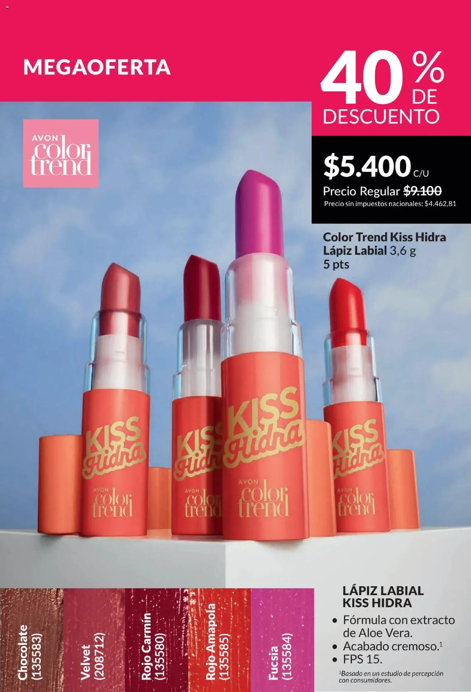 Catálogo AVON Campaña 4/2026 │ válido desde el 01.04.2026 | Página: 46 | Productos: Lápiz labial, Chocolate