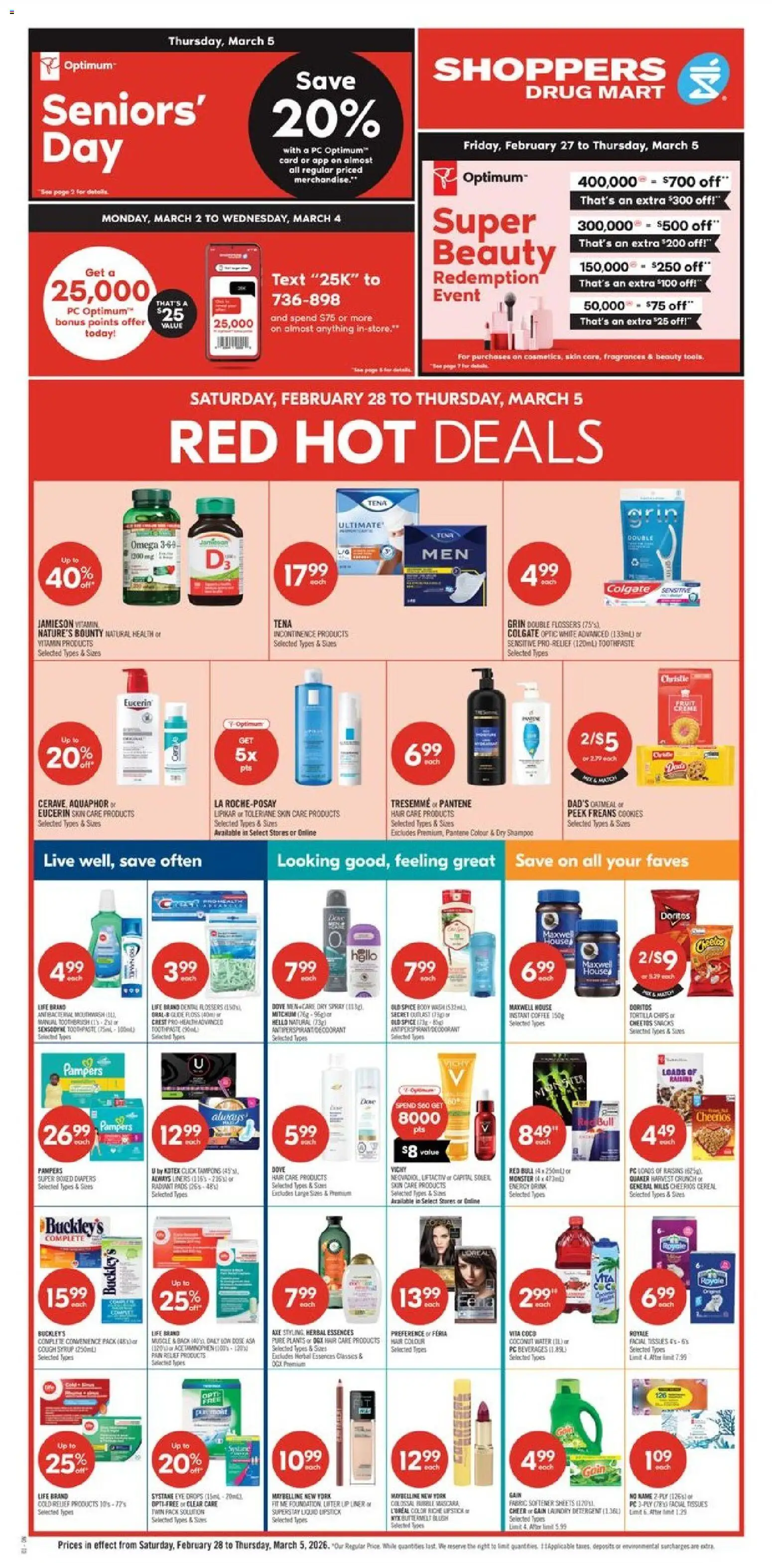 Shoppers flyer valid from 27.02.2026 | Page: 3 | Products: Chips, Shampoo, Antiperspirant, Detergent