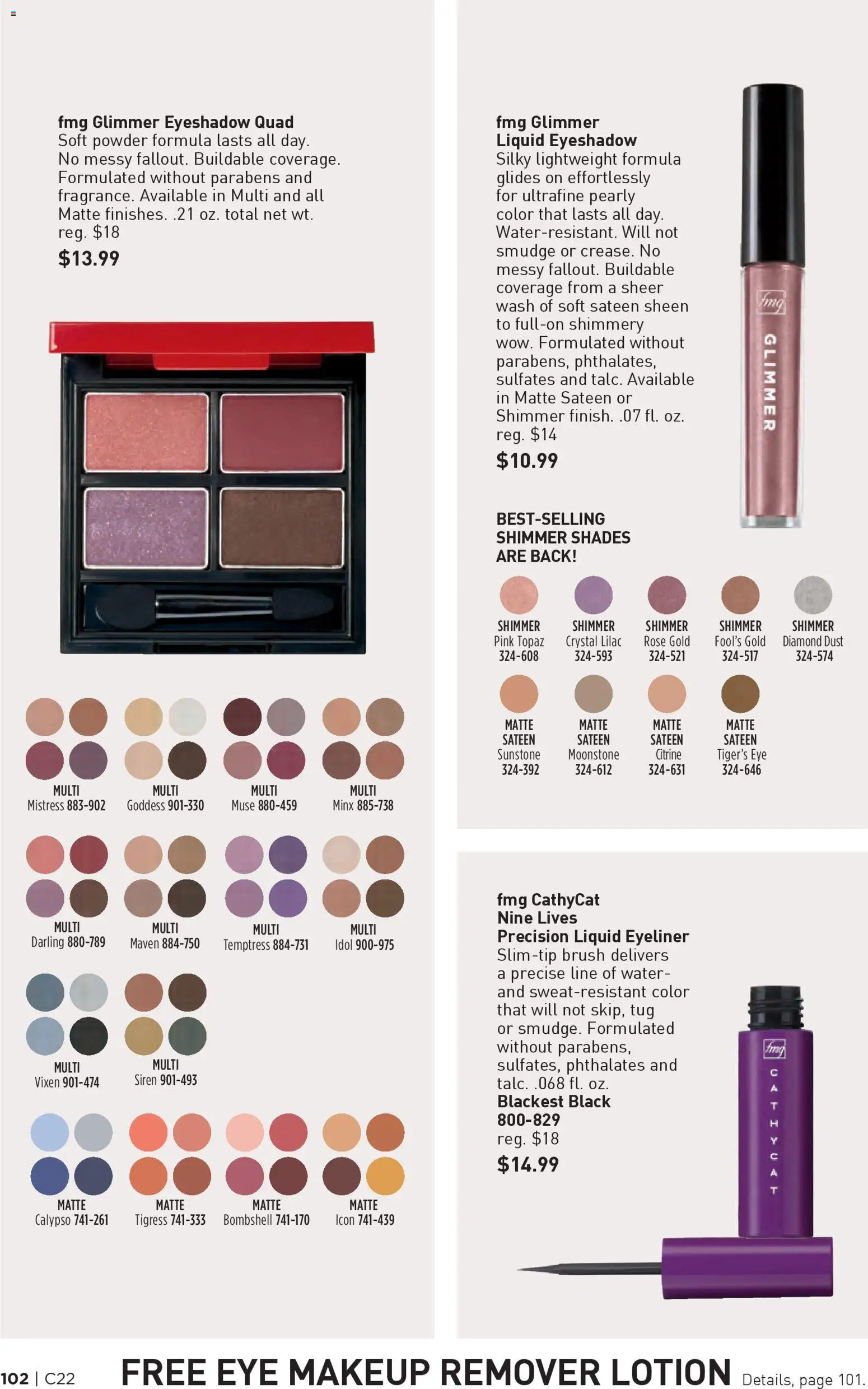 Avon Brochure - valid from 22.10.2025 | Page: 102 | Products: Brush, Eyeliner, Eyeshadow, Water