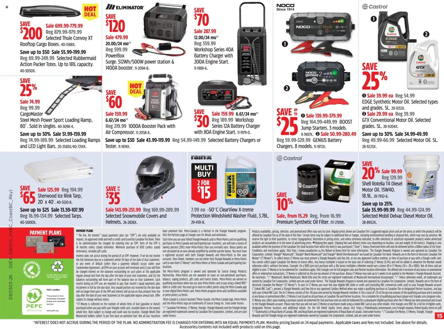 Canadian Tire flyer valid from 15.01.2026 | Page: 15 | Products: Battery, Oil