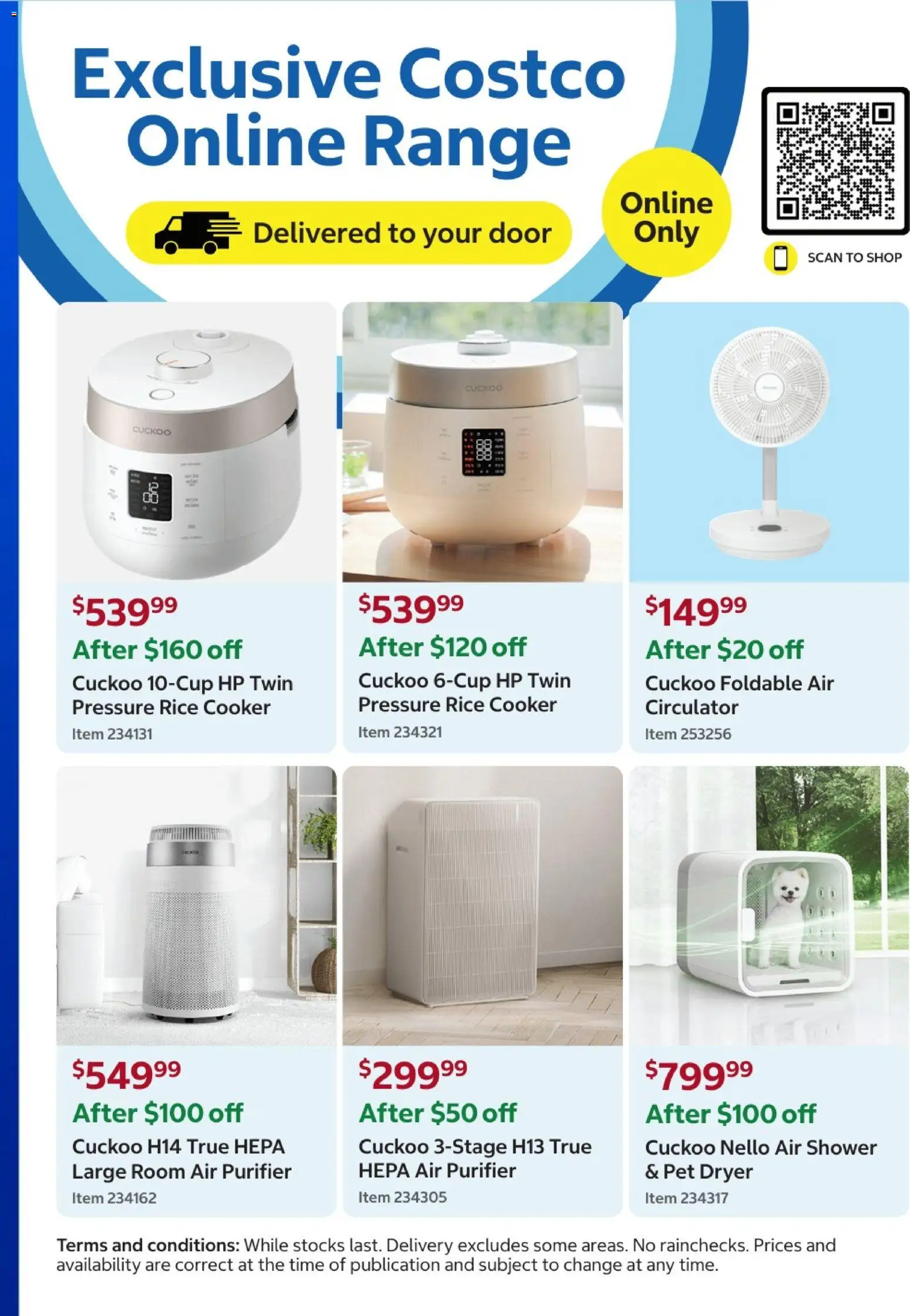 Costco catalogue - valid from 16.03.2026 | Page: 11 | Products: Door, Shower, Dryer, Air purifier