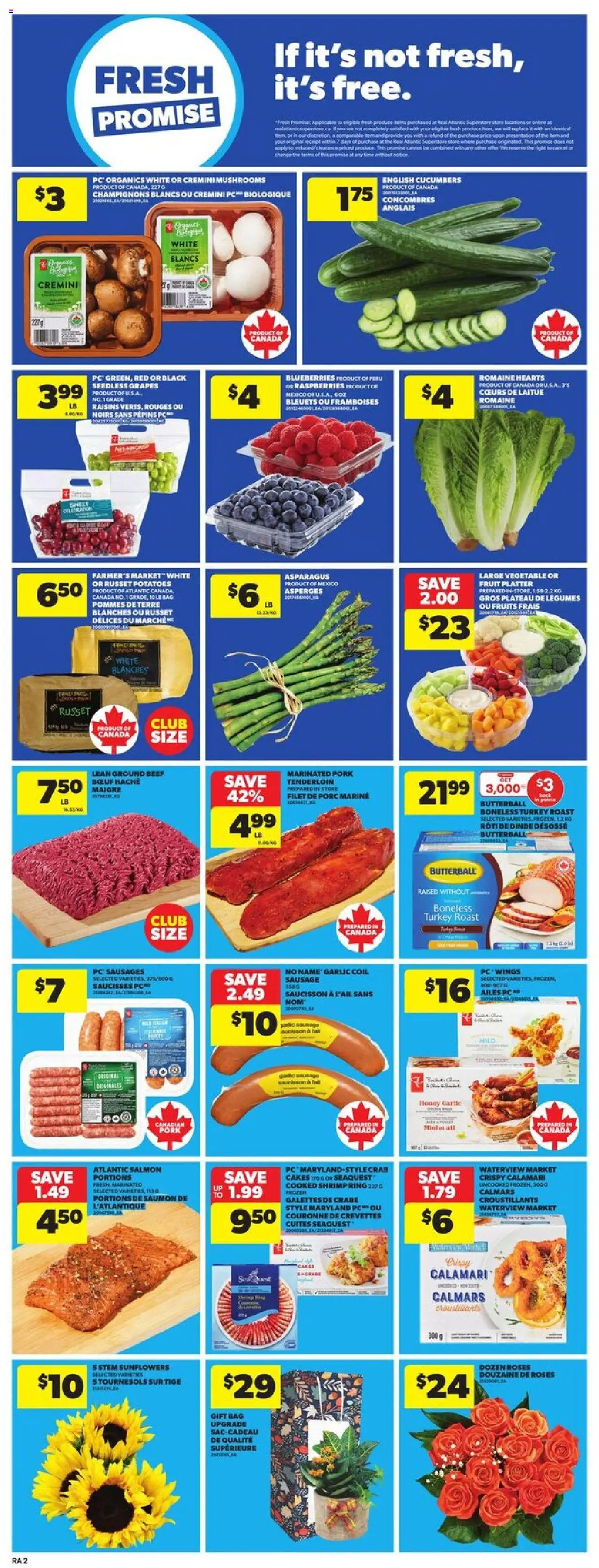 Atlantic Superstore flyer valid from 02.10.2025 | Page: 5 | Products: Beef, Potatoes, Bag, Pork