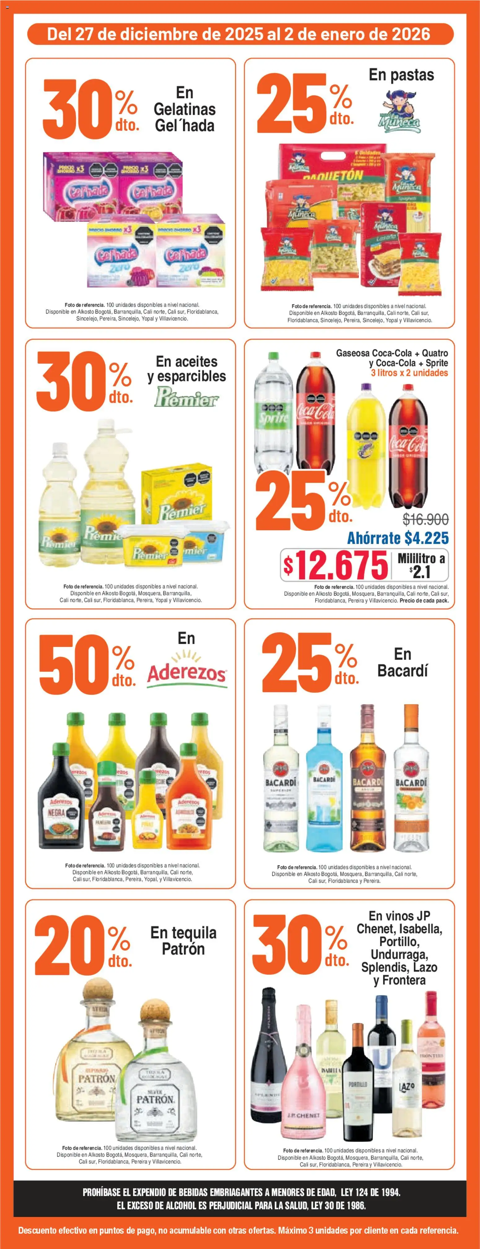 Alkosto revista - valida desde el 27.12.2025 | Página: 4 | Productos: Gaseosa, Mermelada, Tequila, Tintura