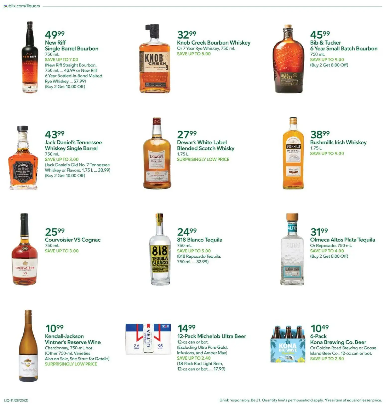 Publix Liquor - valid from 28.11.2025 | Page: 2 | Products: Wine, Beer, Bourbon, Whiskey
