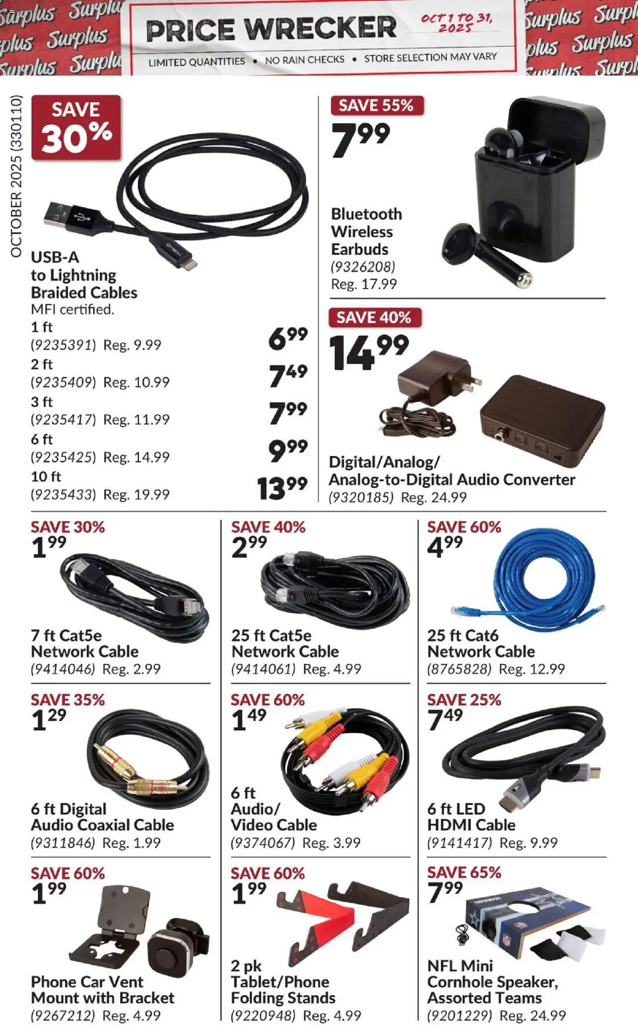 Princess Auto flyer valid from 01.10.2025 | Page: 6 | Products: Phone, Video, Audio, Cable