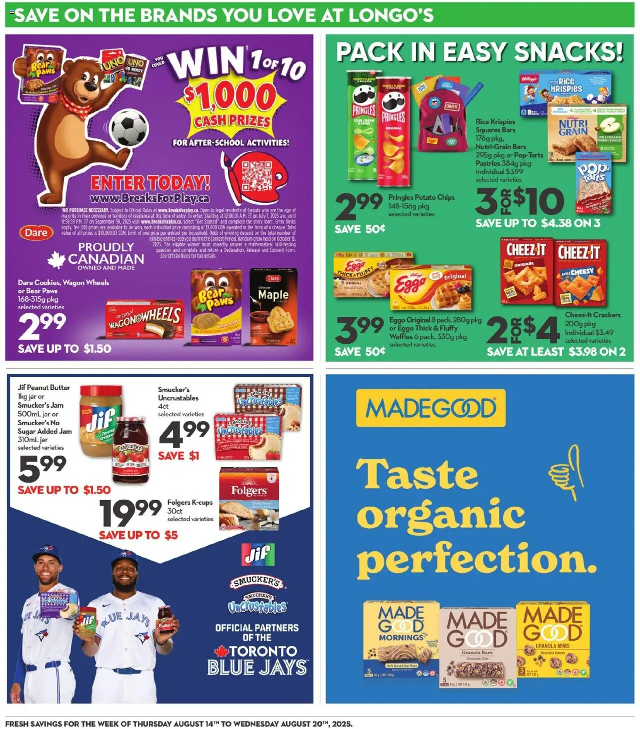 Longo's flyer valid from 14.08.2025 | Page: 19 | Products: Rice, Chips, Butter, Chocolate