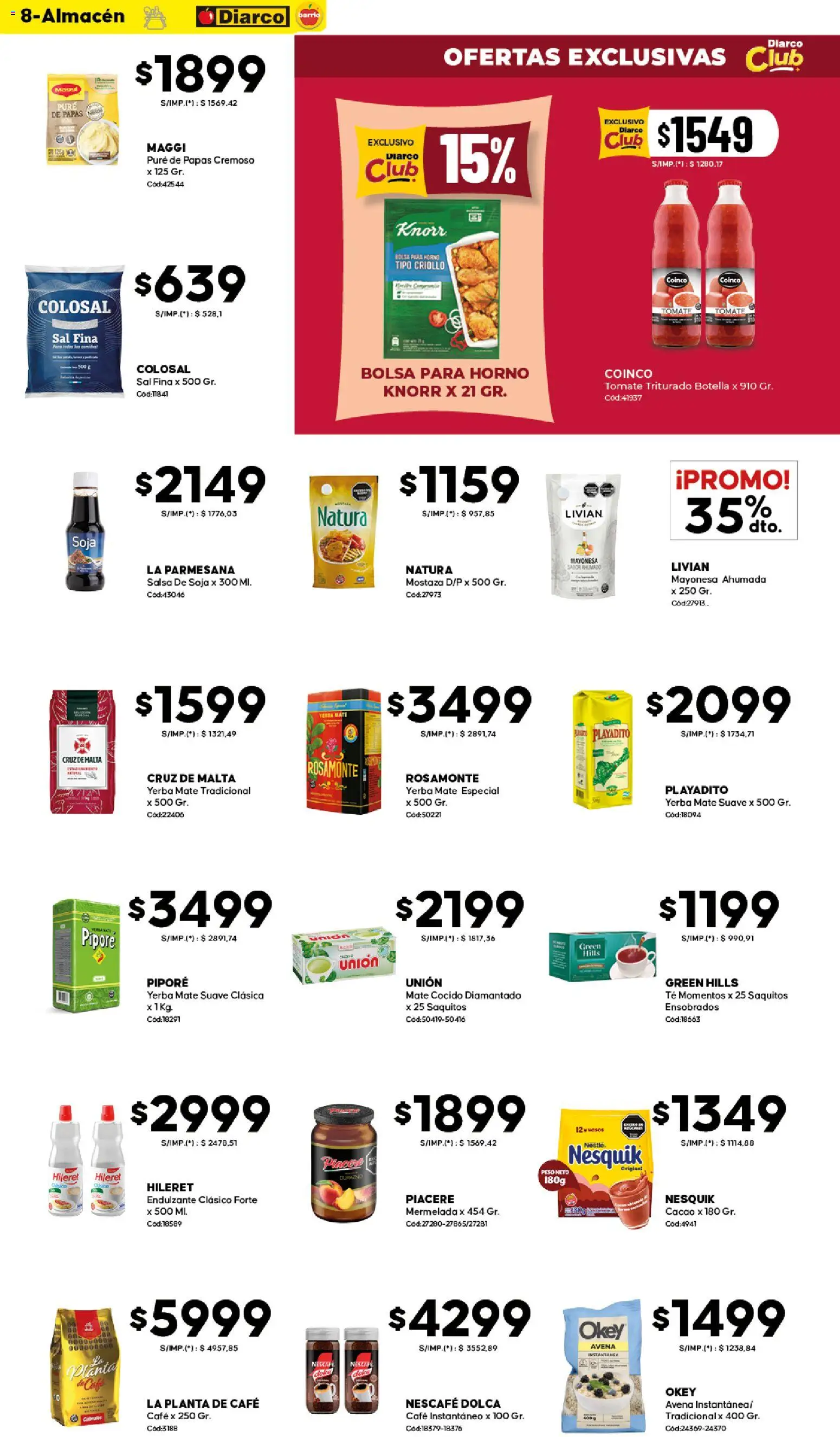 Diarco ofertas - BARRIO │ válido desde el 12.01.2026 | Página: 8 | Productos: Bolsa, Mostaza, Tomate, Café
