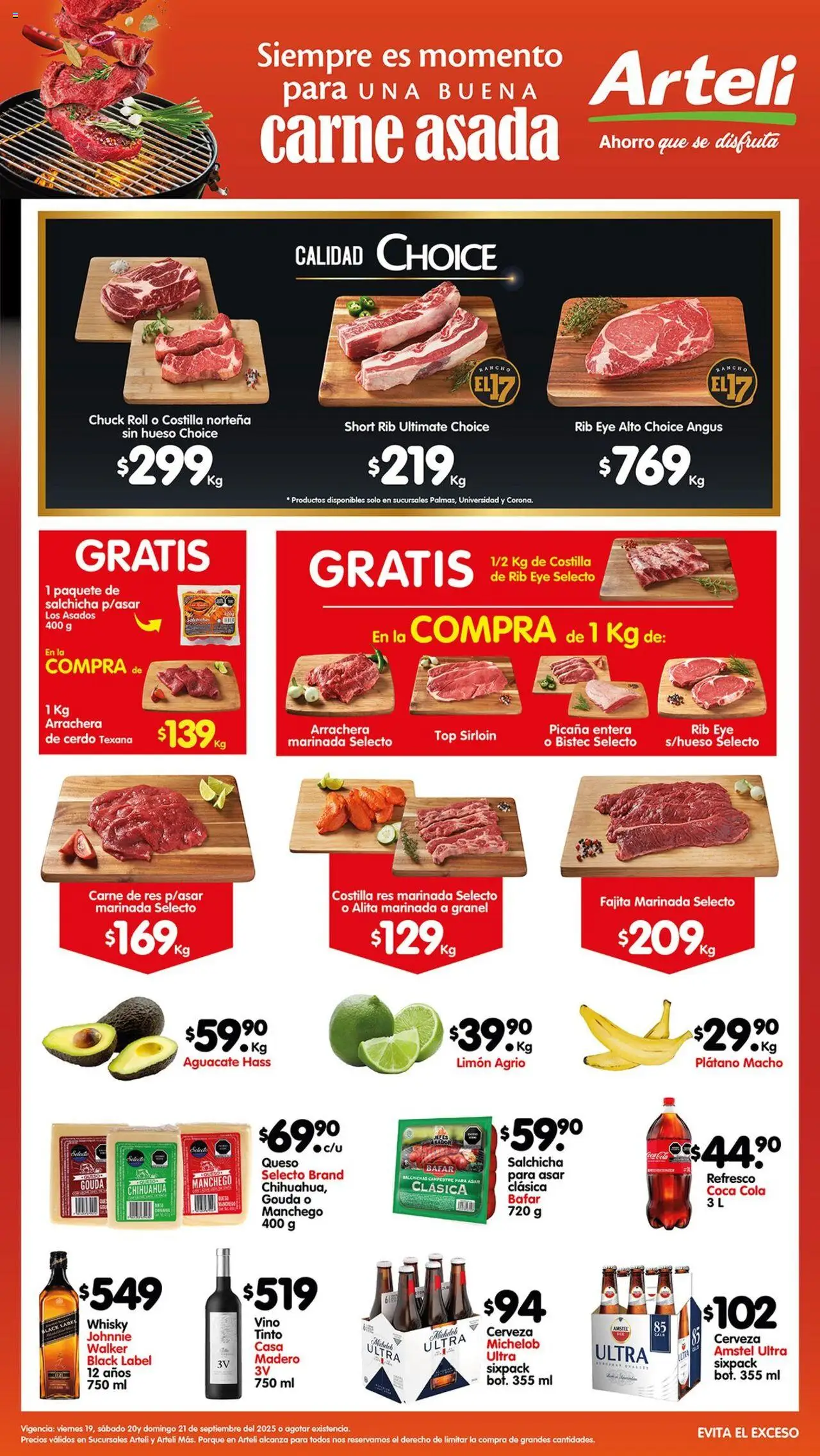 Nuevas ofertas de Arteli válidas en toda la República Mexicana desde el 19.09.2025. ¡Encuentra las mejores ofertas en Arteli - Folleto Arteli Carnes & Cortes! | Página: 1 | Productos: Refresco, Queso, Cerdo, Short
