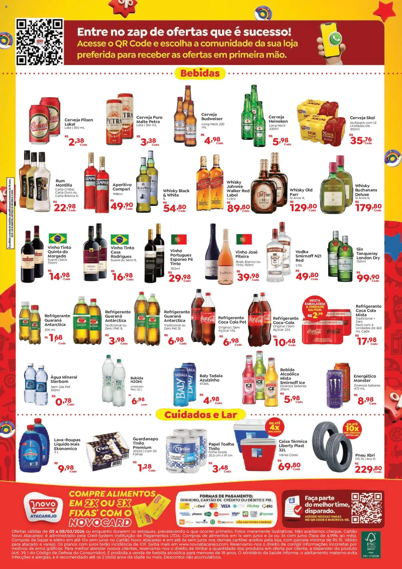 Novo Atacarejo Folheto - válido de 05.03.2026 | Página: 2 | Produtos: Pneu, Faca, Refrigerante, Monster