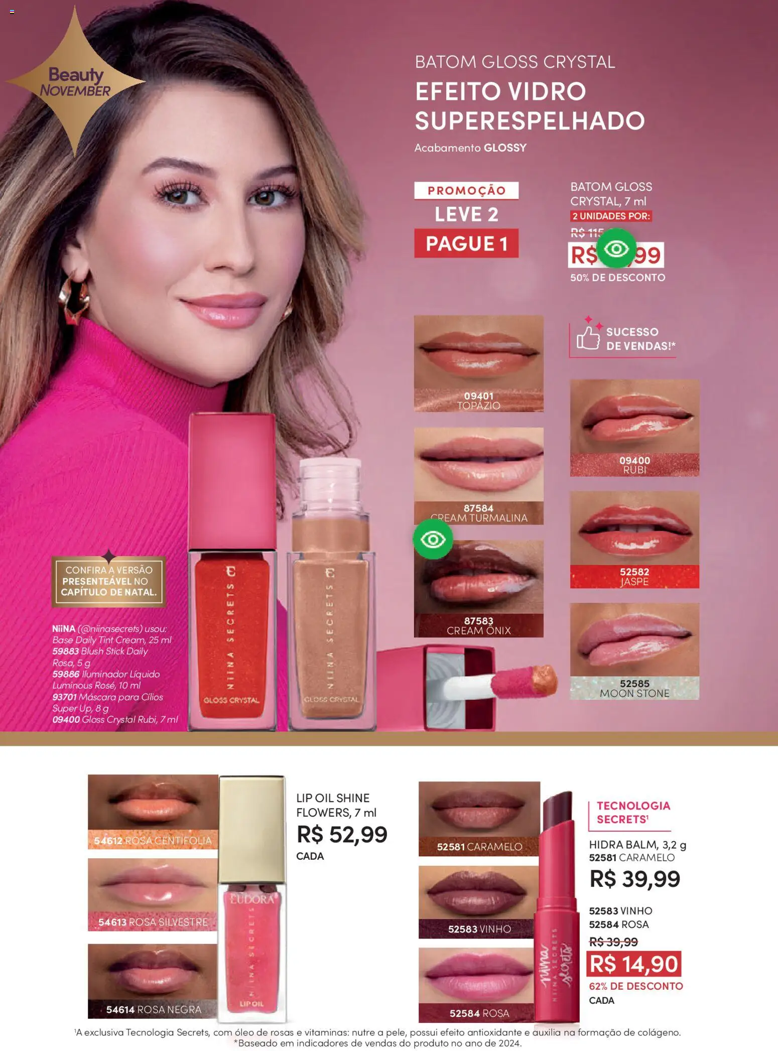 Eudora Folheto - válido de 29.10.2025 | Página: 95 | Produtos: Máscara para cílios, Óleo, Base, Iluminador