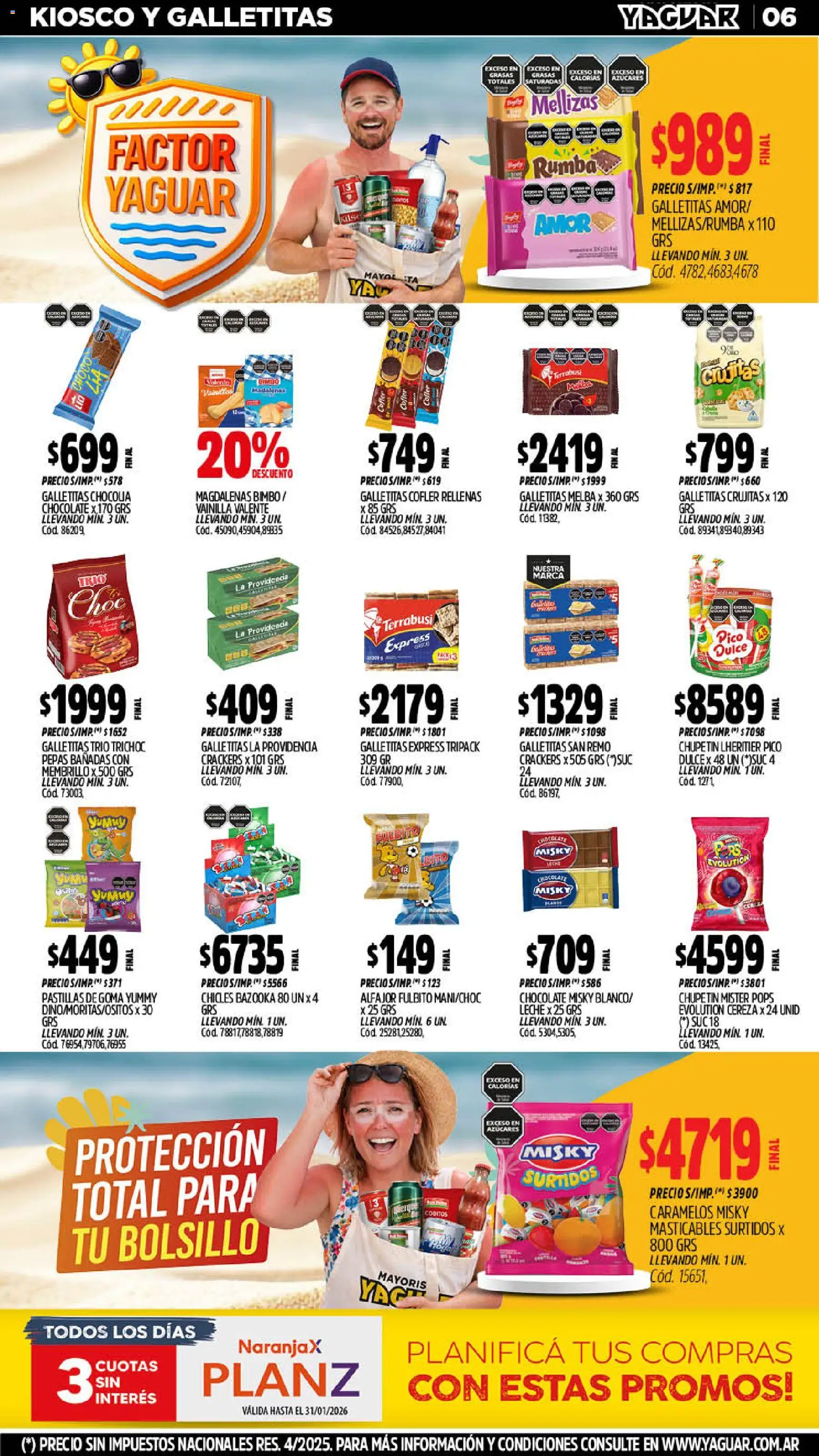 Yaguar - Oferta Semanal Mendoza │ válido desde el 19.01.2026 | Página: 6 | Productos: Pico, Chicles, Chocolate, Alfajor