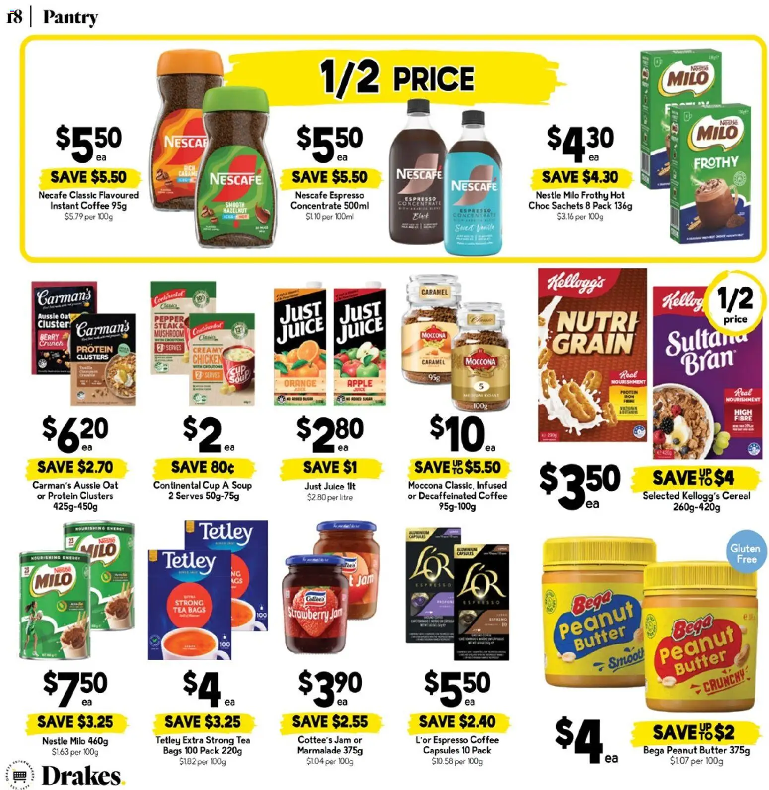 Drakes catalogue - valid from 11.03.2026 | Page: 18 | Products: Coffee, Juice, Cereal, Steak