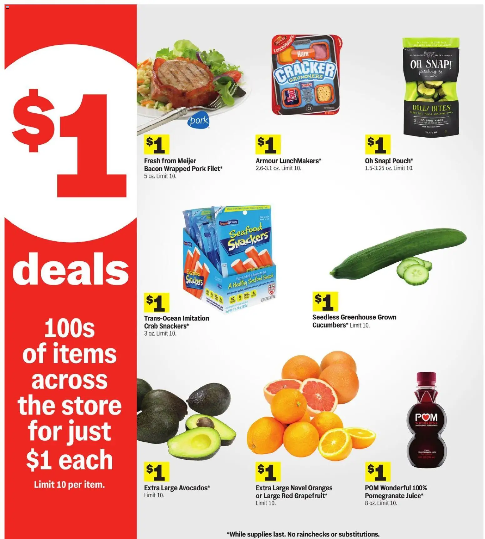 Meijer Weekly Ad - MI - valid from 14.01.2026 | Page: 6 | Products: Pork, Oranges, Seafood, Dill