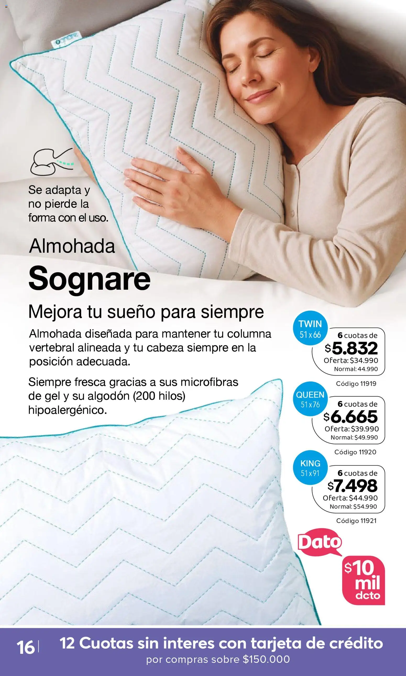 A3D Ofertas  │ válido desde el 10.04.2026 | Página: 16 | Productos: Almohada, Algodón, Sobre