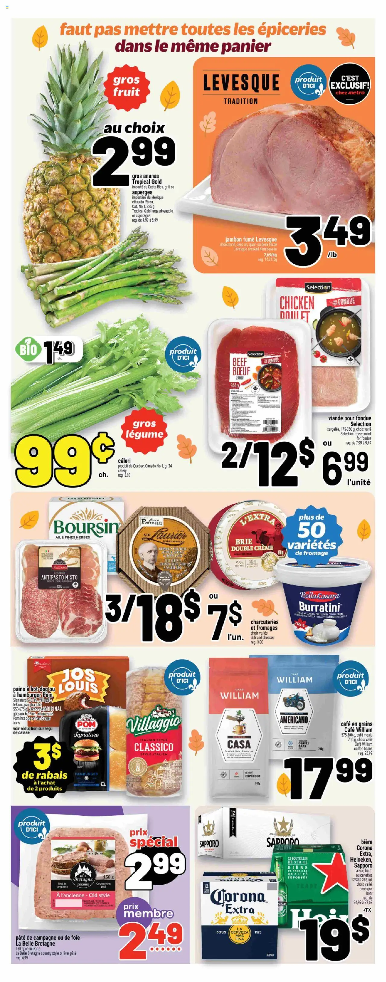 Metro flyer valid from 09.10.2025 | Page: 2 | Products: Beef, Pineapple, Cheese, Ham