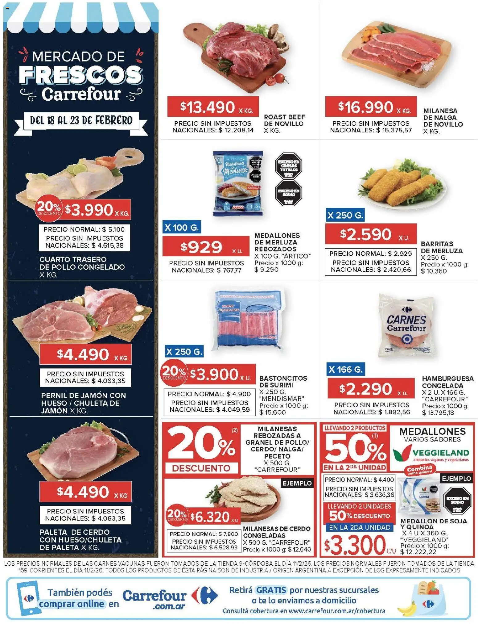 Carrefour ofertas │ válido desde el 18.02.2026 | Página: 18 | Productos: Pollo, Paleta, Cerdo, Té