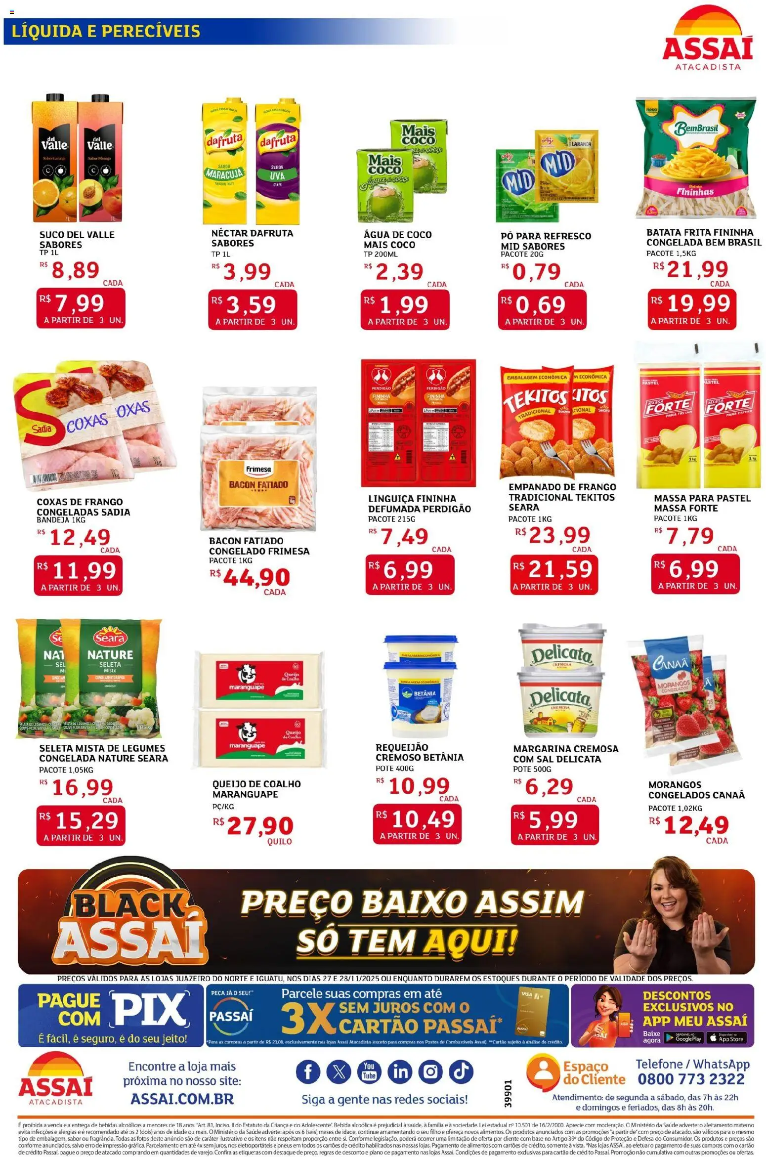 Assaí Atacadista Folheto - válido de 27.11.2025 | Página: 2 | Produtos: Coco, Pêssego, Refresco, Batata frita