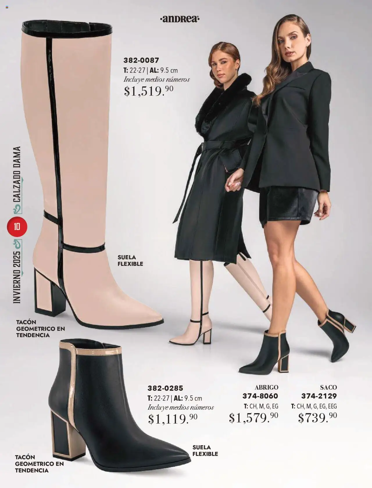 Nuevas ofertas de Andrea válidas en toda la República Mexicana desde el 13.10.2025. ¡Encuentra las mejores ofertas en Andrea - Catálogo Invierno! | Página: 10 | Productos: Abrigo, Flexible