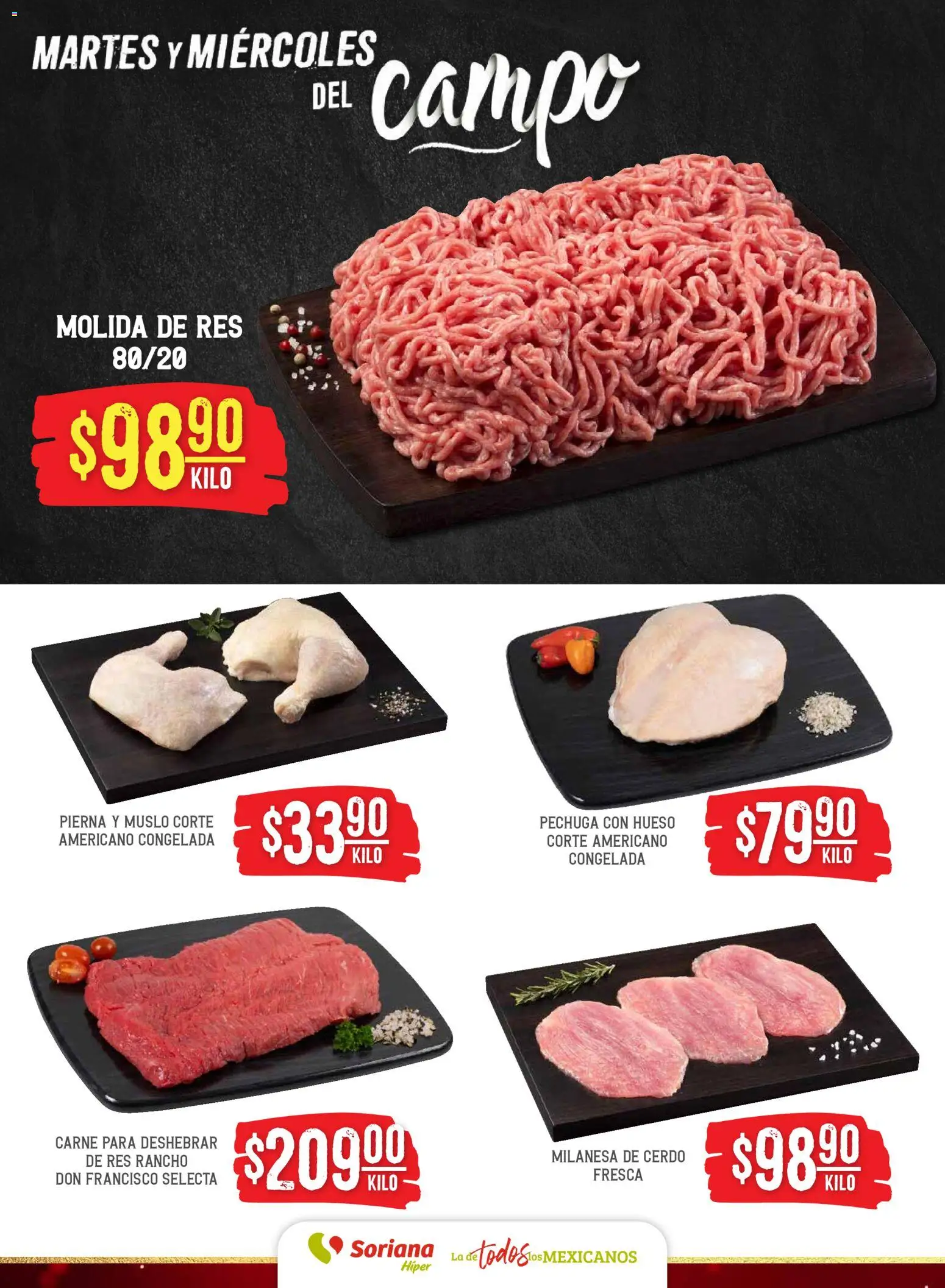 Nuevas ofertas de Soriana válidas en toda la República Mexicana desde el 02.12.2025. ¡Encuentra las mejores ofertas en Soriana - Martes y Miércoles del Campo Híper: Tijuana, Mexicali, Ensenada, San Luis Río Colorado y Tecate! | Página: 4 | Productos: Milanesa, Cerdo, Res