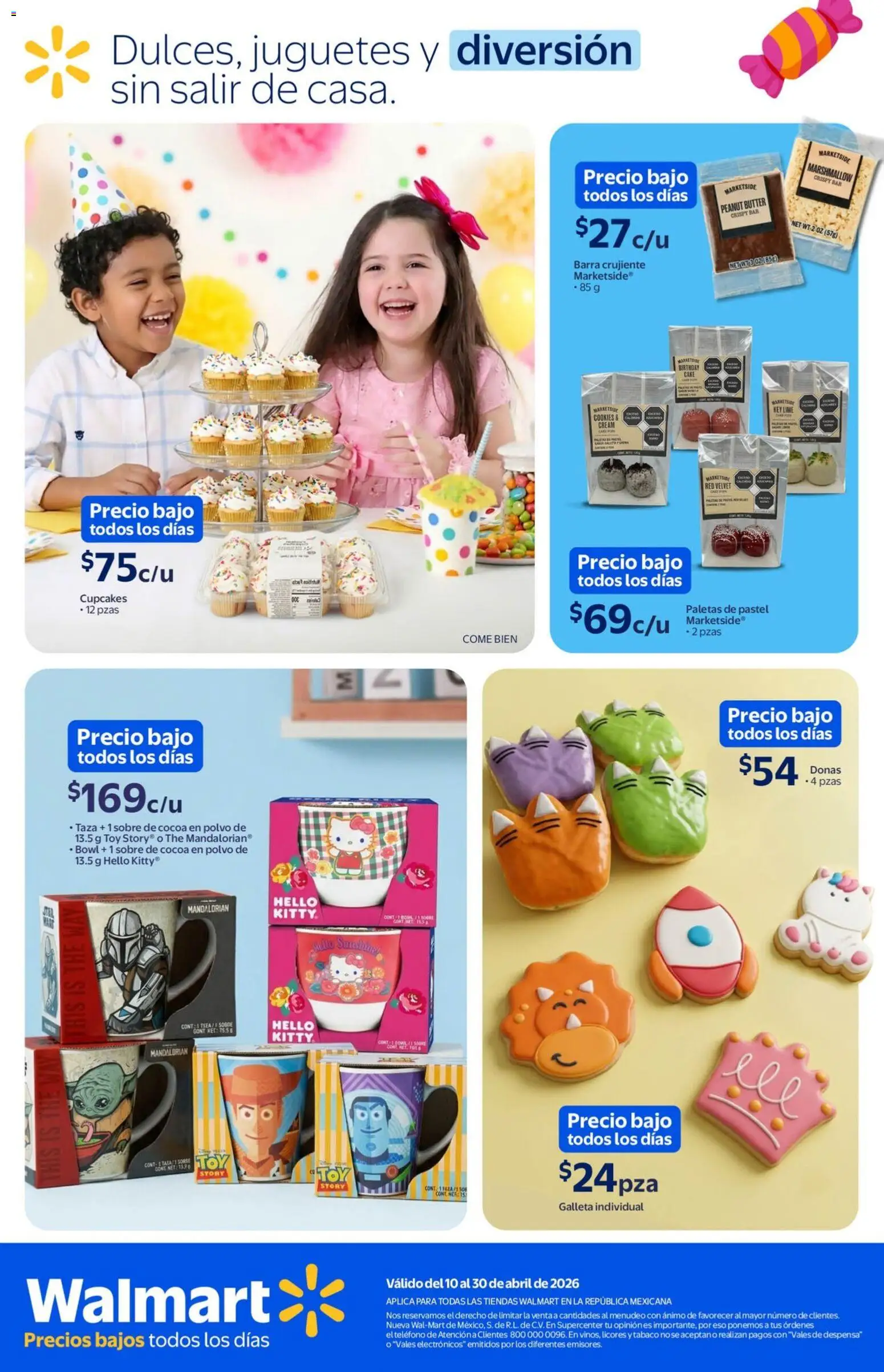 Nuevas ofertas de Walmart válidas en toda la República Mexicana desde el 10.04.2026. ¡Encuentra las mejores ofertas en Walmart folleto Los regalos favoritos de los niños! | Página: 22 | Productos: Pastel, Barra, Bowl, Sobre