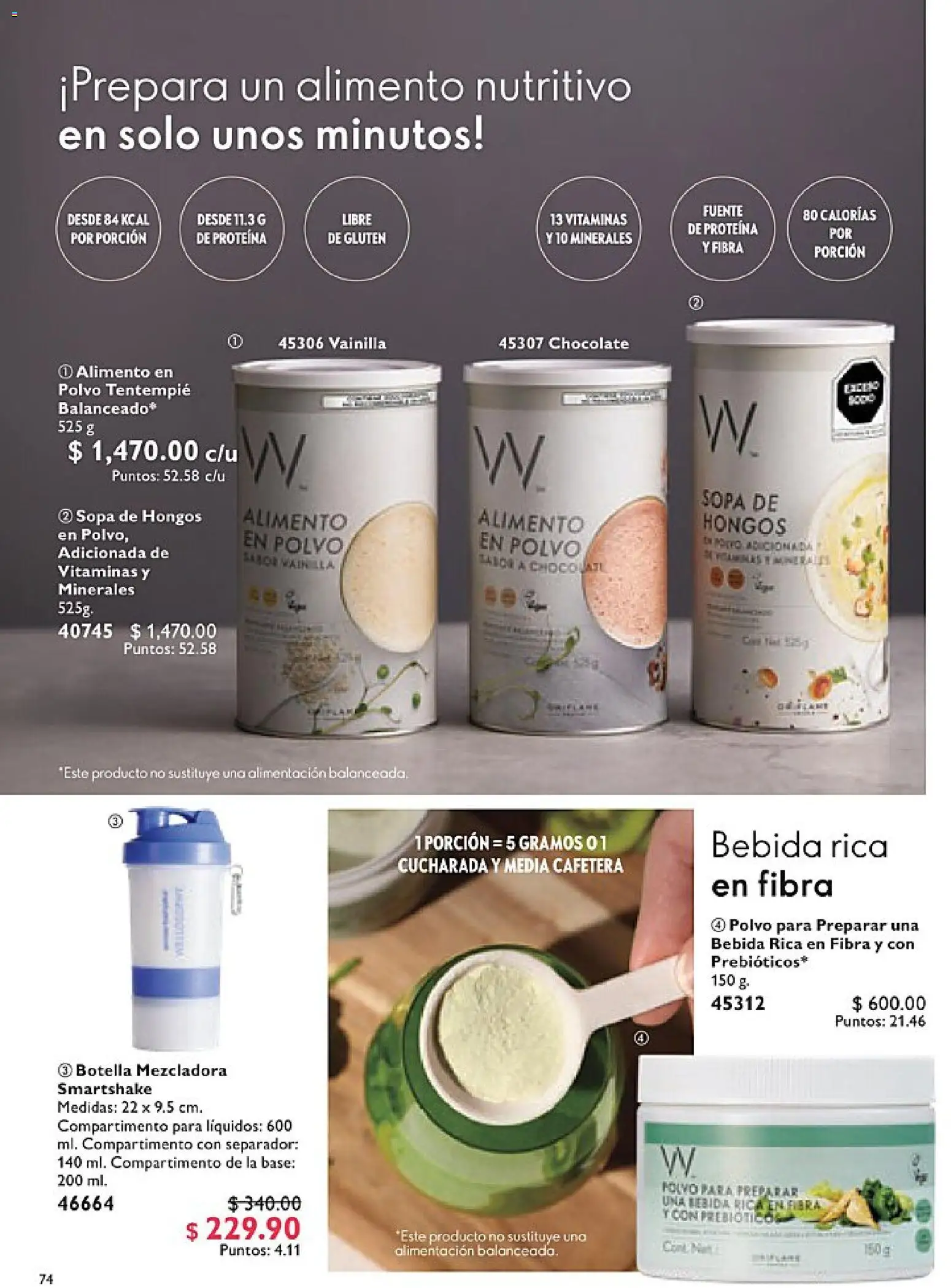 Nuevas ofertas de Oriflame válidas en toda la República Mexicana desde el 14.02.2026. ¡Encuentra las mejores ofertas en Oriflame campaña 3 2026! | Página: 74 | Productos: Sopa, Chocolate, Vitaminas, Polvo