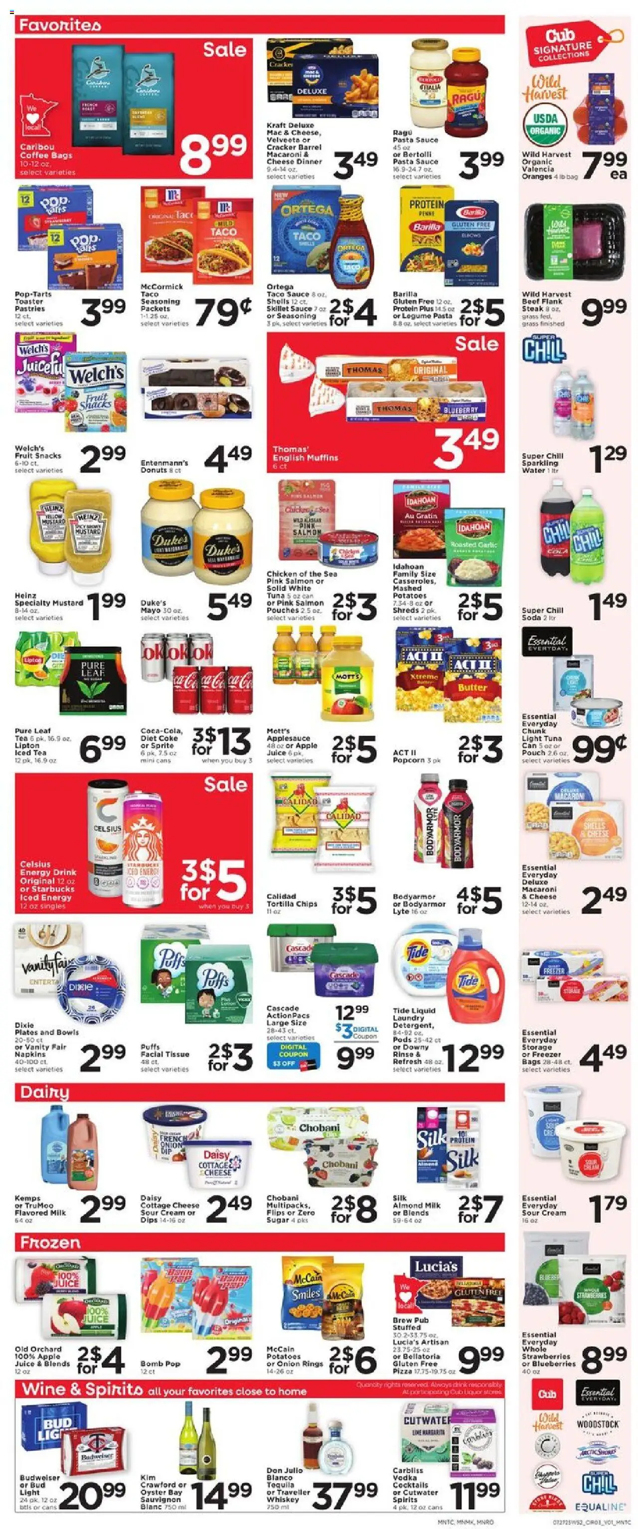 Cub Foods Weekly Savings - MN - valid from 27.07.2025 | Page: 5 | Products: Oranges, Cream, Garlic, Blueberries