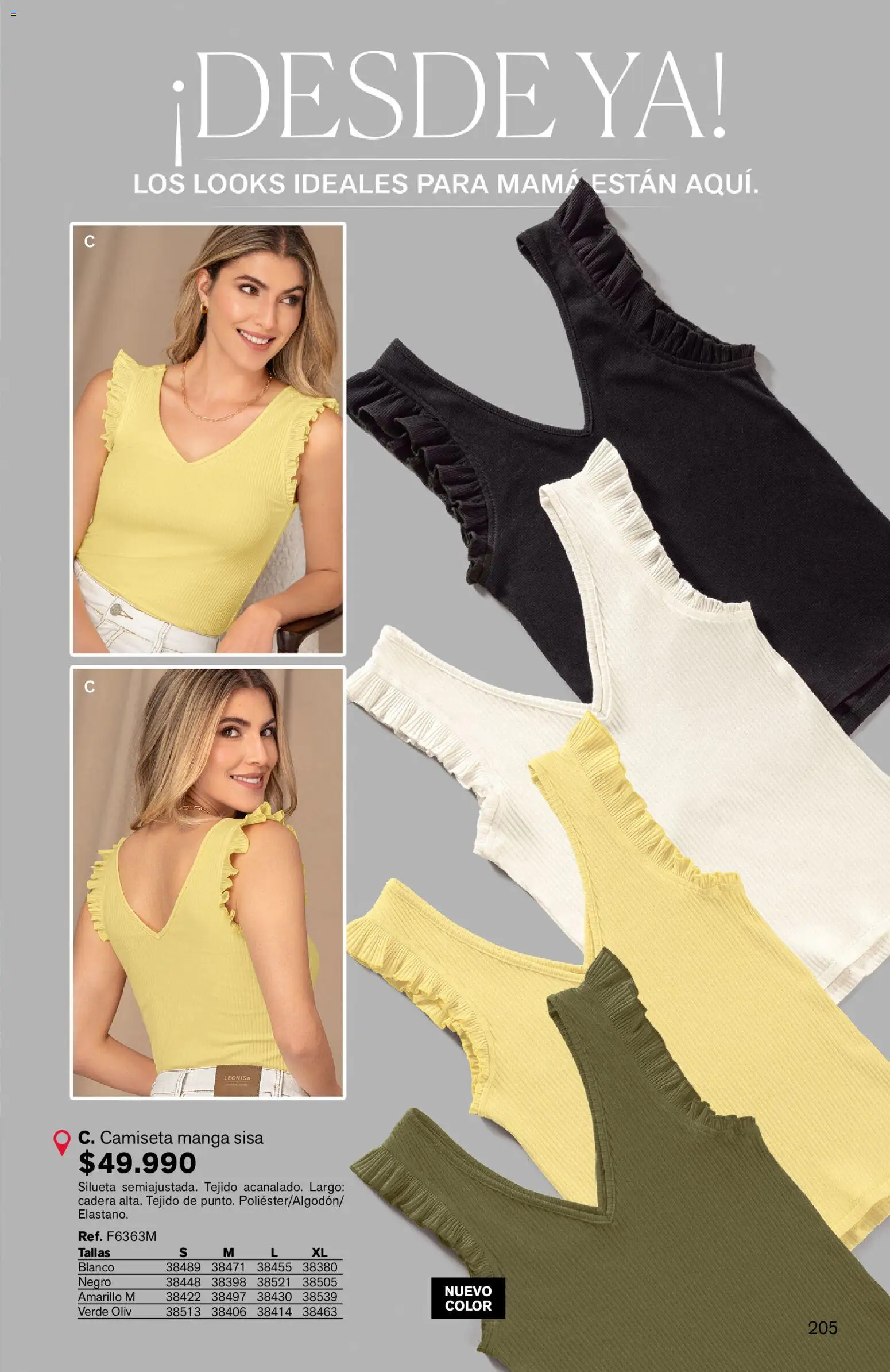 Leonisa revista - valida desde el 03.04.2026 | Página: 205 | Productos: Camiseta, Camiseta manga sisa
