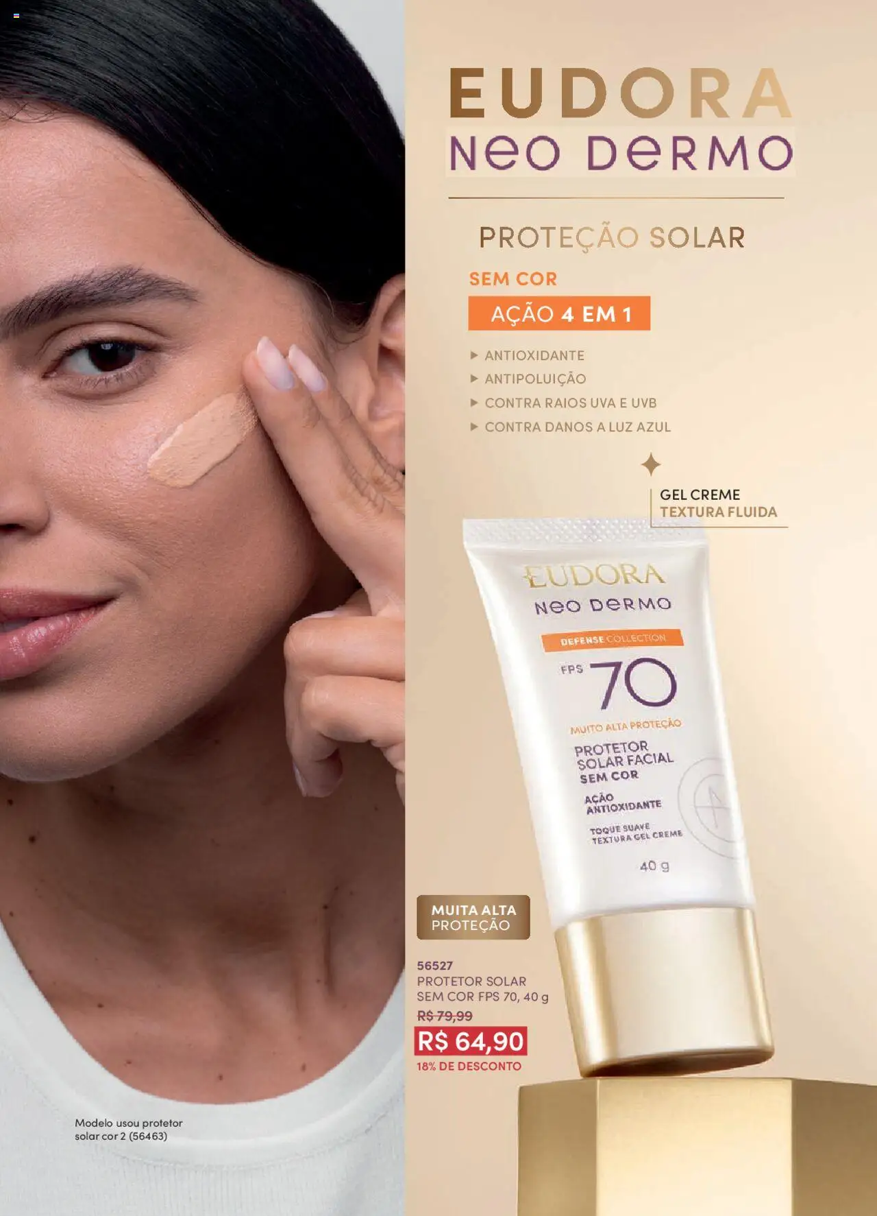 Eudora Folheto - válido de 07.10.2025 | Página: 104 | Produtos: Protetor solar, Creme, Protetor solar facial