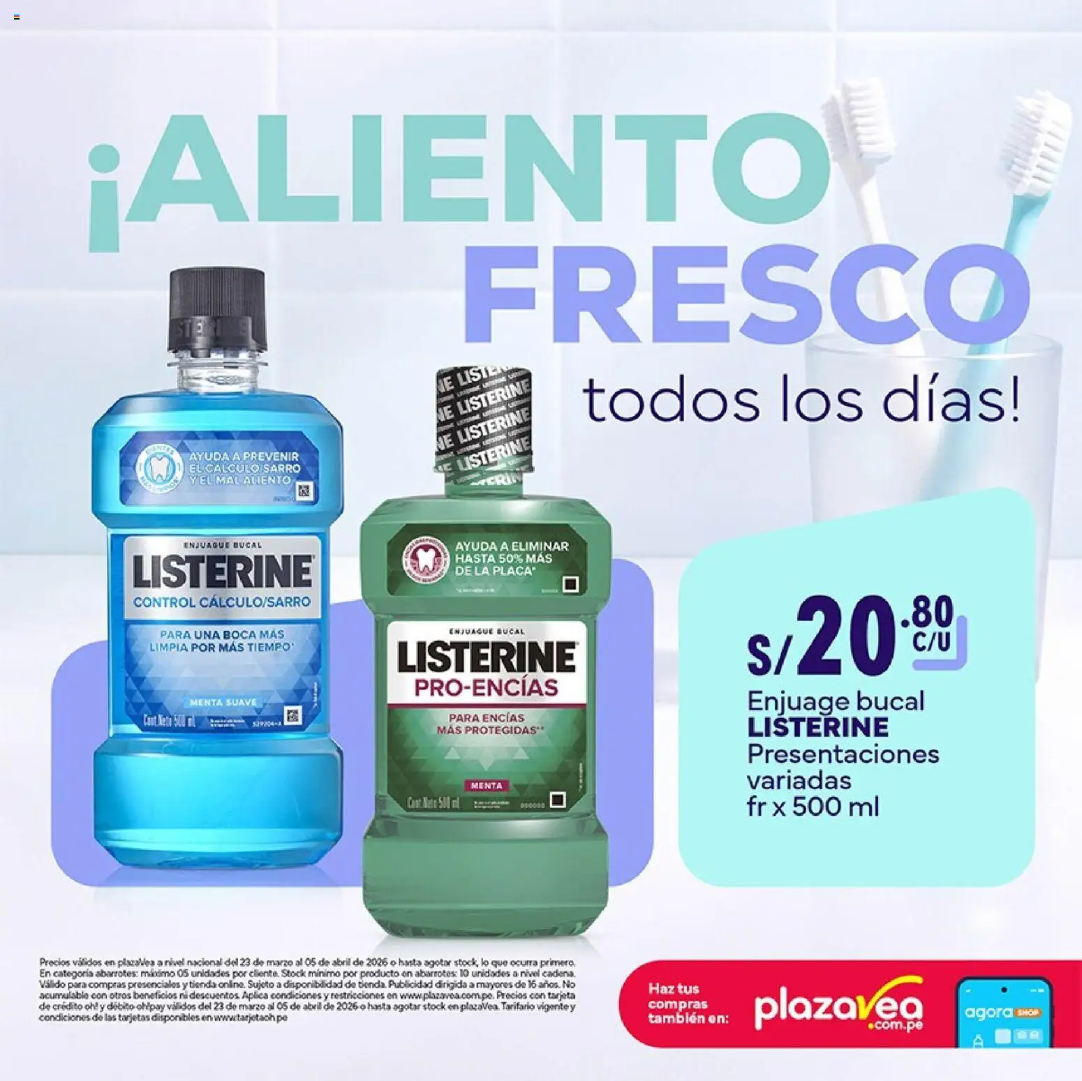 Catálogo Plaza Vea válido desde 23.03.2026 | Página: 8 | Productos: Enjuague bucal