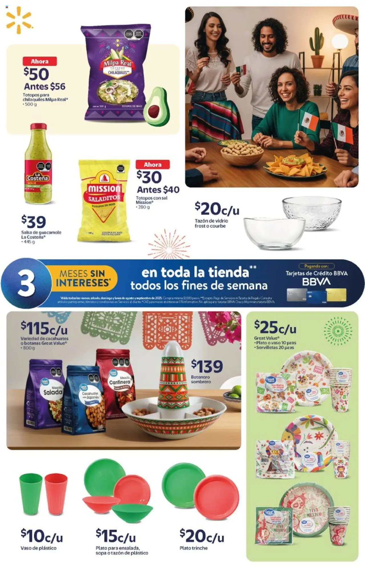 Nuevas ofertas de Walmart válidas en toda la República Mexicana desde el 08.09.2025. ¡Encuentra las mejores ofertas en Walmart - Folleto Tu Noche Mexicana! | Página: 6 | Productos: Maíz, Sal, Sopa, Servilletas