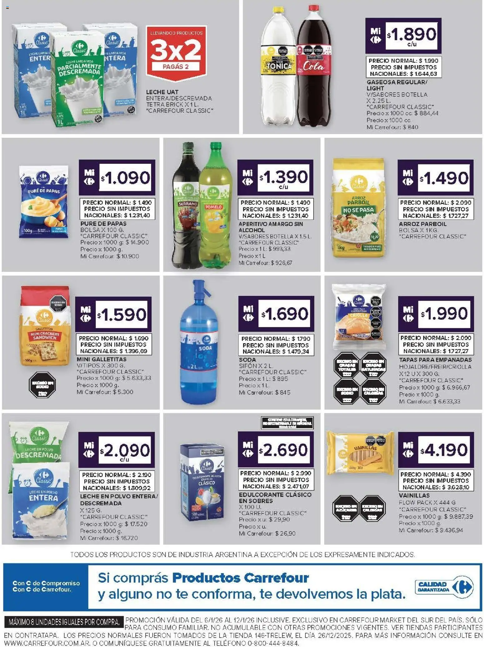 Carrefour Market catálogo │ válido desde el 06.01.2026 | Página: 11 | Productos: Botella, Galletitas, Gaseosa, Leche