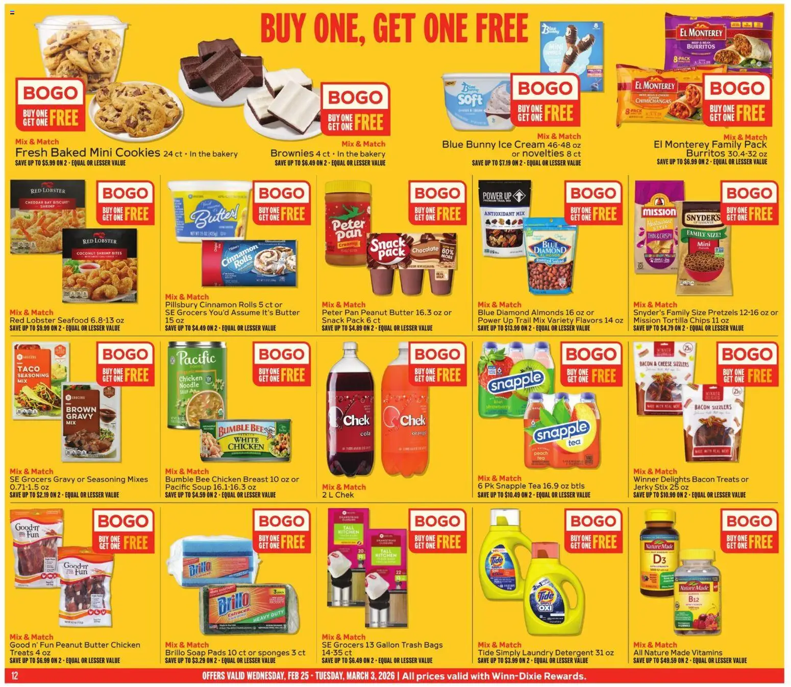 Winn Dixie Weekly Circular - GA - valid from 25.02.2026 | Page: 12 | Products: Bakery, Pan, Butter, Seafood