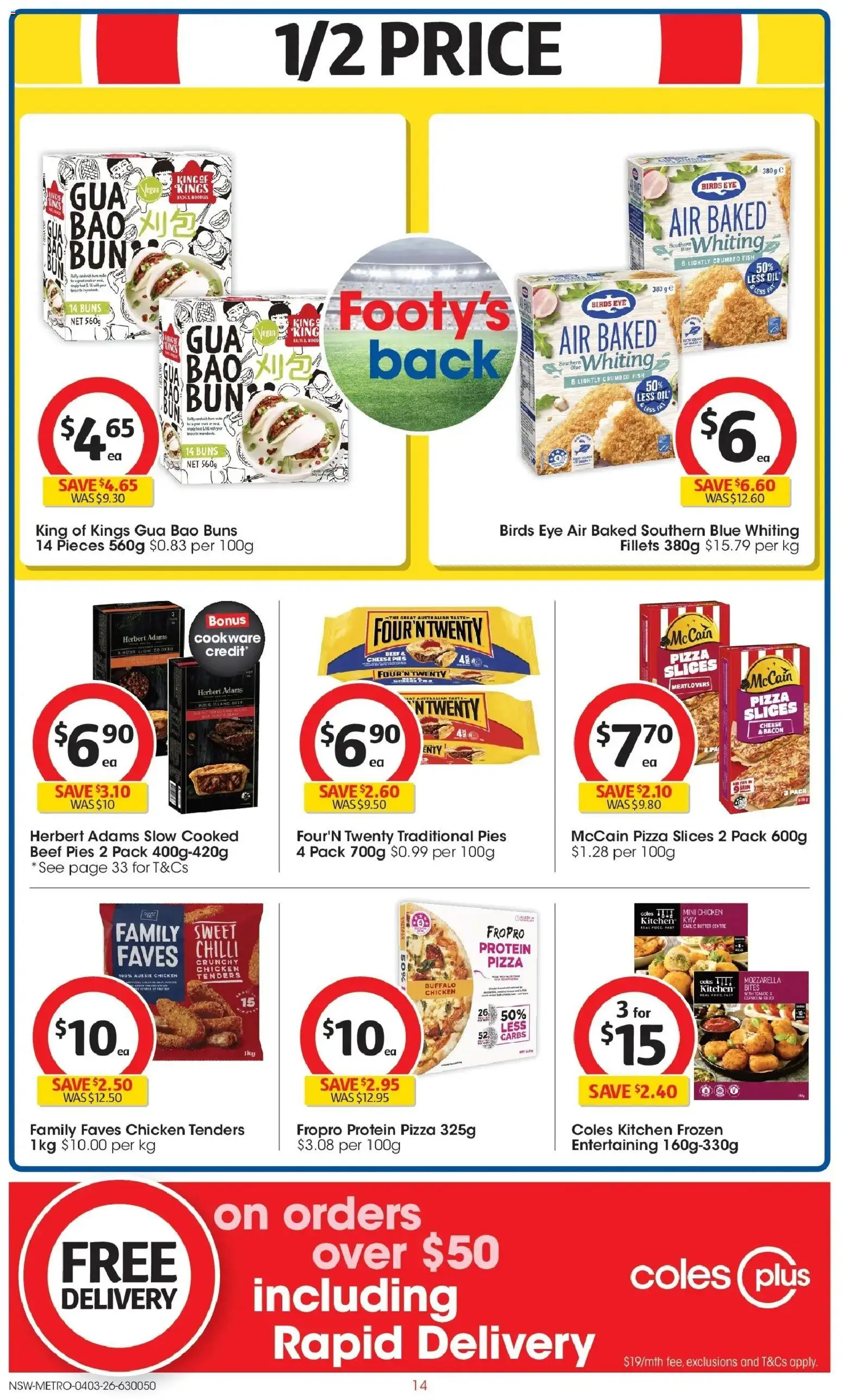 Coles catalogue - valid from 04.03.2026 | Page: 14 | Products: Pizza, Fish, Noodles, Cookware