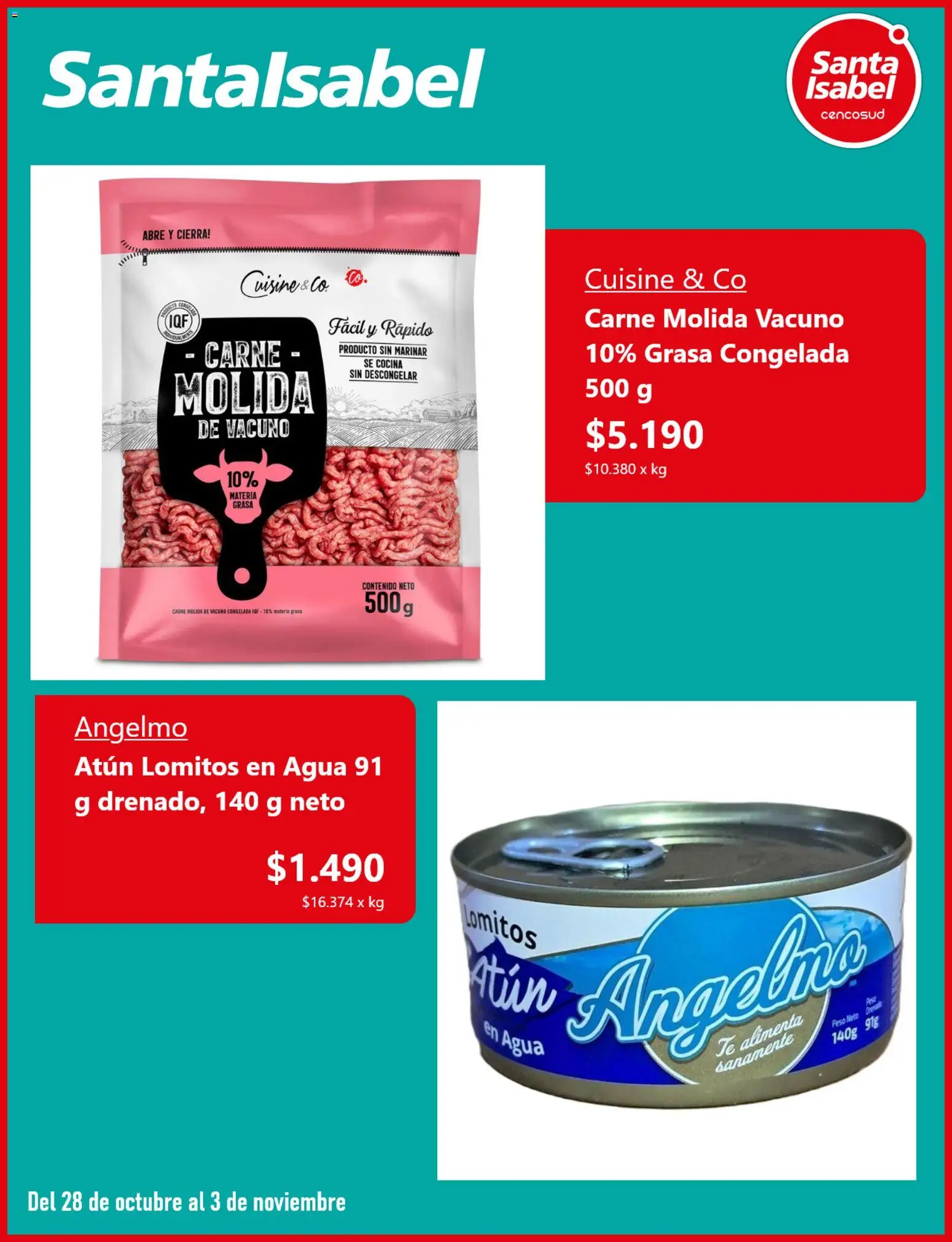 Santa Isabel ofertas  │ válido desde el 28.10.2025 | Página: 4 | Productos: Atún, Agua, Cocina, Té