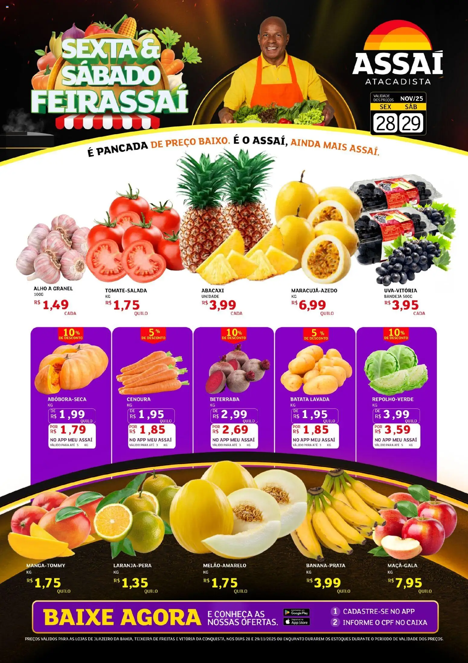 Assaí Atacadista Folheto - válido de 28.11.2025 | Página: 1 | Produtos: Beterraba, Caixa, Cenoura, Batata