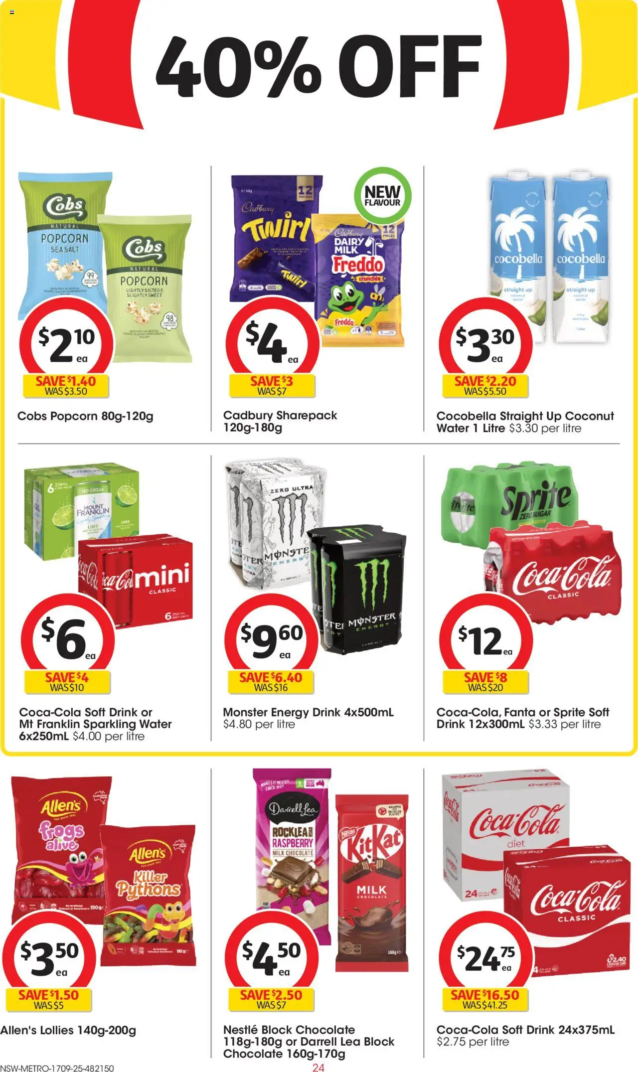 Coles catalogue - valid from 17.09.2025 | Page: 24 | Products: Dairy, Water, Lime, Raspberry