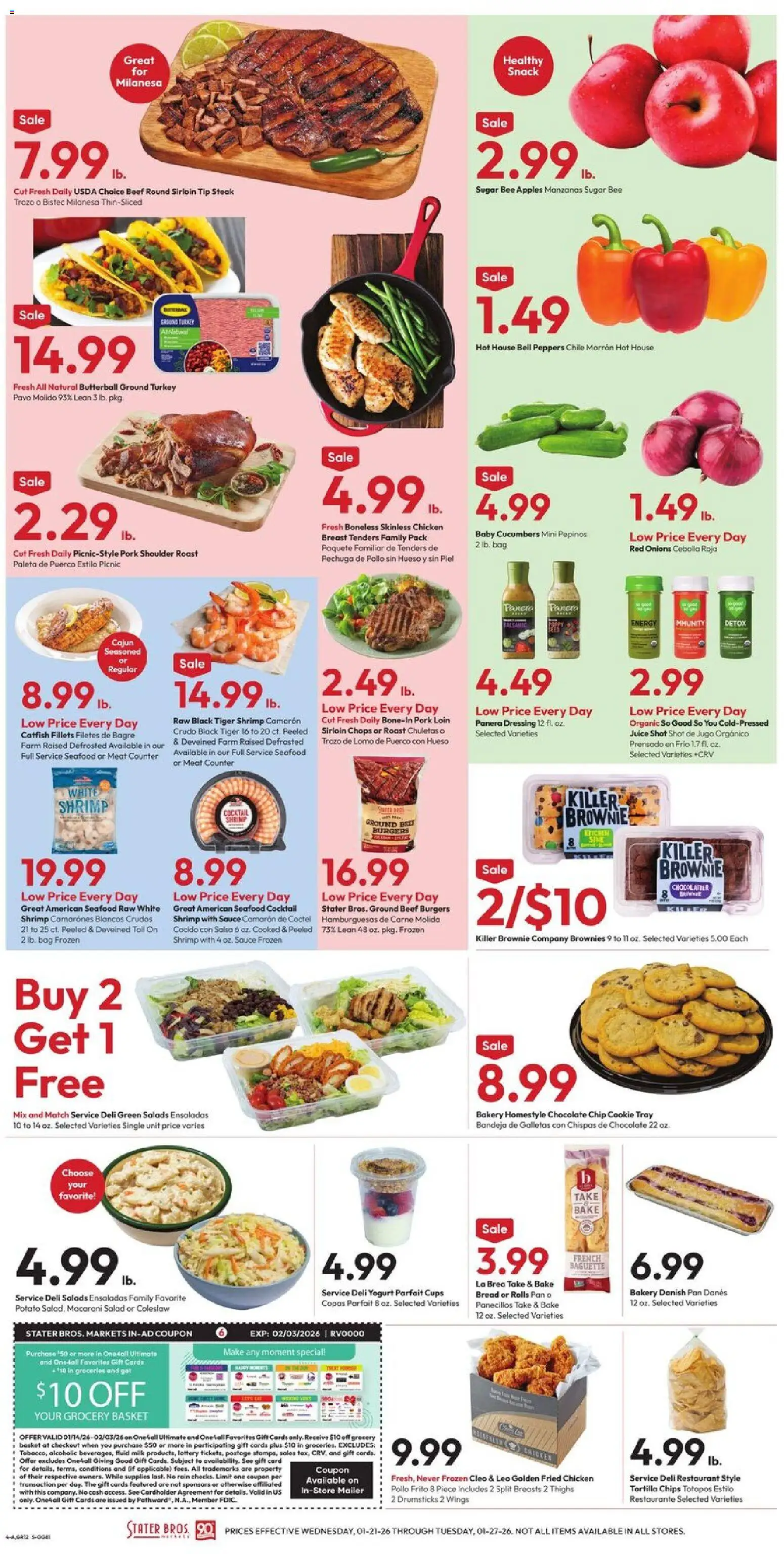 Stater Bros Weekly Ad - valid from 21.01.2026 | Page: 4 | Products: Basket, Pan, Yogurt, Juice