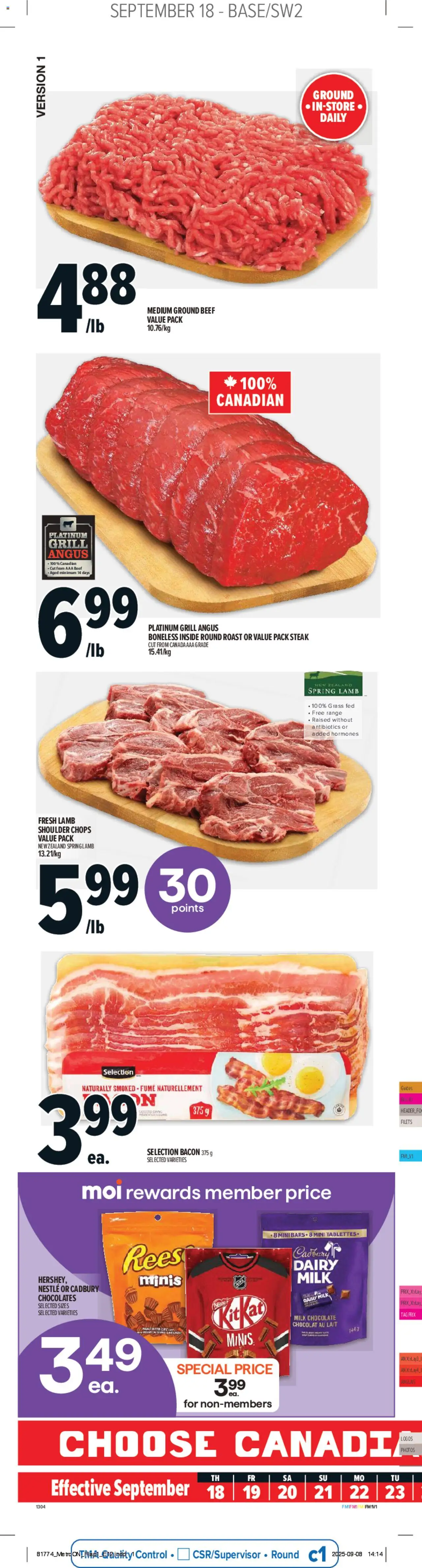 Metro flyer valid from 18.09.2025 | Page: 1 | Products: Beef, Grill, Milk, Chocolate
