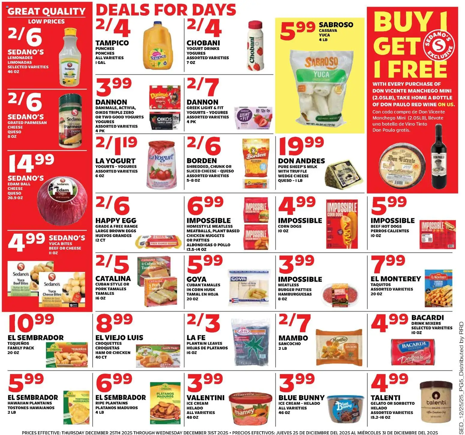 Sedano's Weekly Ad - valid from 25.12.2025 | Page: 5 | Products: Yogurt, Ham, Beef, Hot Dogs