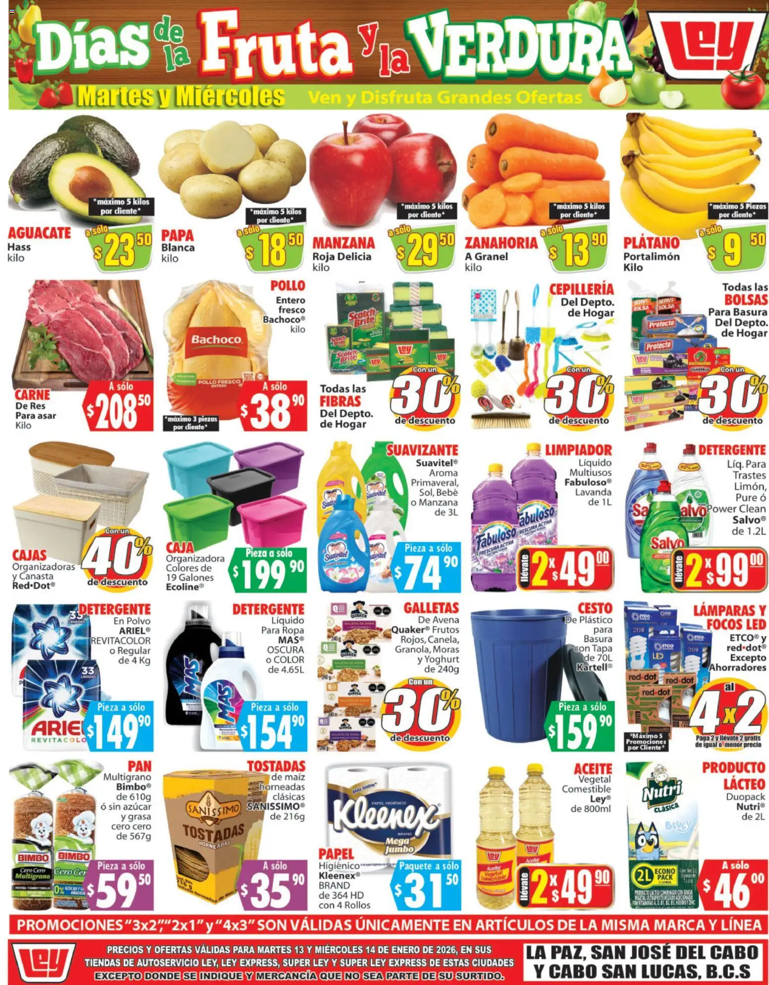 Nuevas ofertas de Casa Ley válidas en toda la República Mexicana desde el 13.01.2026. ¡Encuentra las mejores ofertas en Casa Ley folleto Autoservicio! | Página: 1 | Productos: Papa, Aceite, Ropa, Polvo