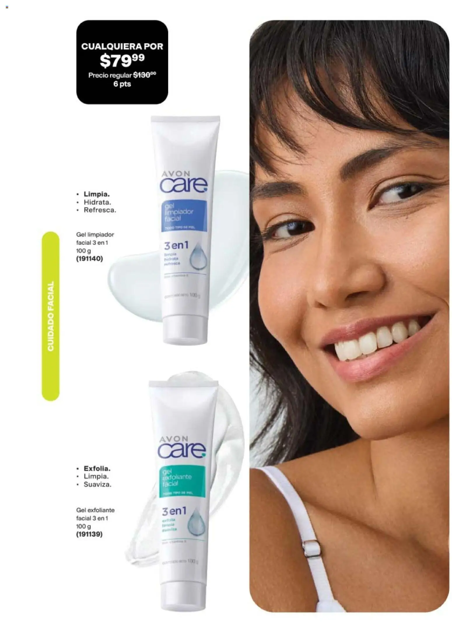 Nuevas ofertas de AVON válidas en toda la República Mexicana desde el 08.05.2026. ¡Encuentra las mejores ofertas en AVON campaña 8 2026! | Página: 139 | Productos: Exfoliante facial, Limpiador, Limpiador facial