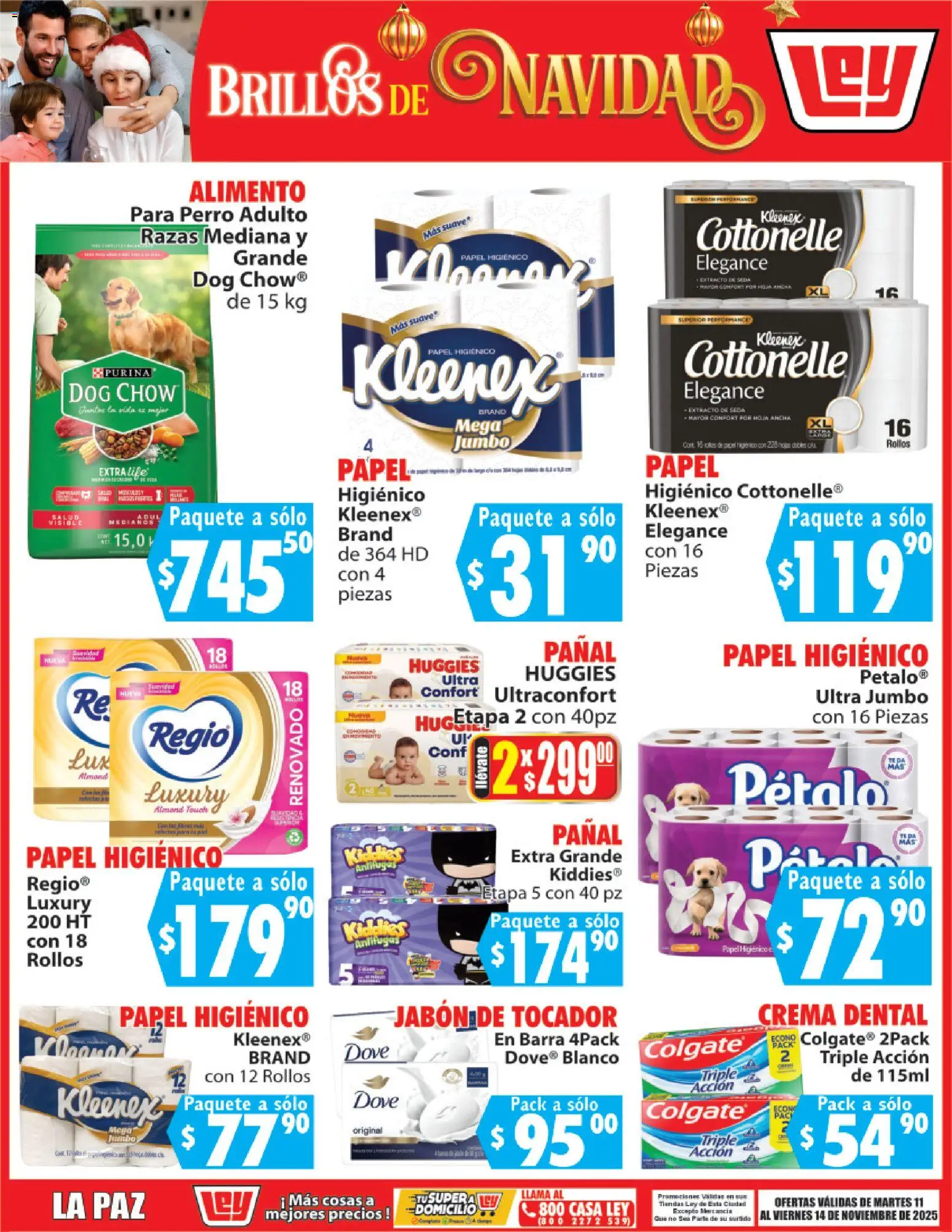 Nuevas ofertas de Casa Ley válidas en toda la República Mexicana desde el 11.11.2025. ¡Encuentra las mejores ofertas en Casa Ley folleto Brillos de Navidad! | Página: 5 | Productos: Crema, Papel higiénico, Barra, Jabón