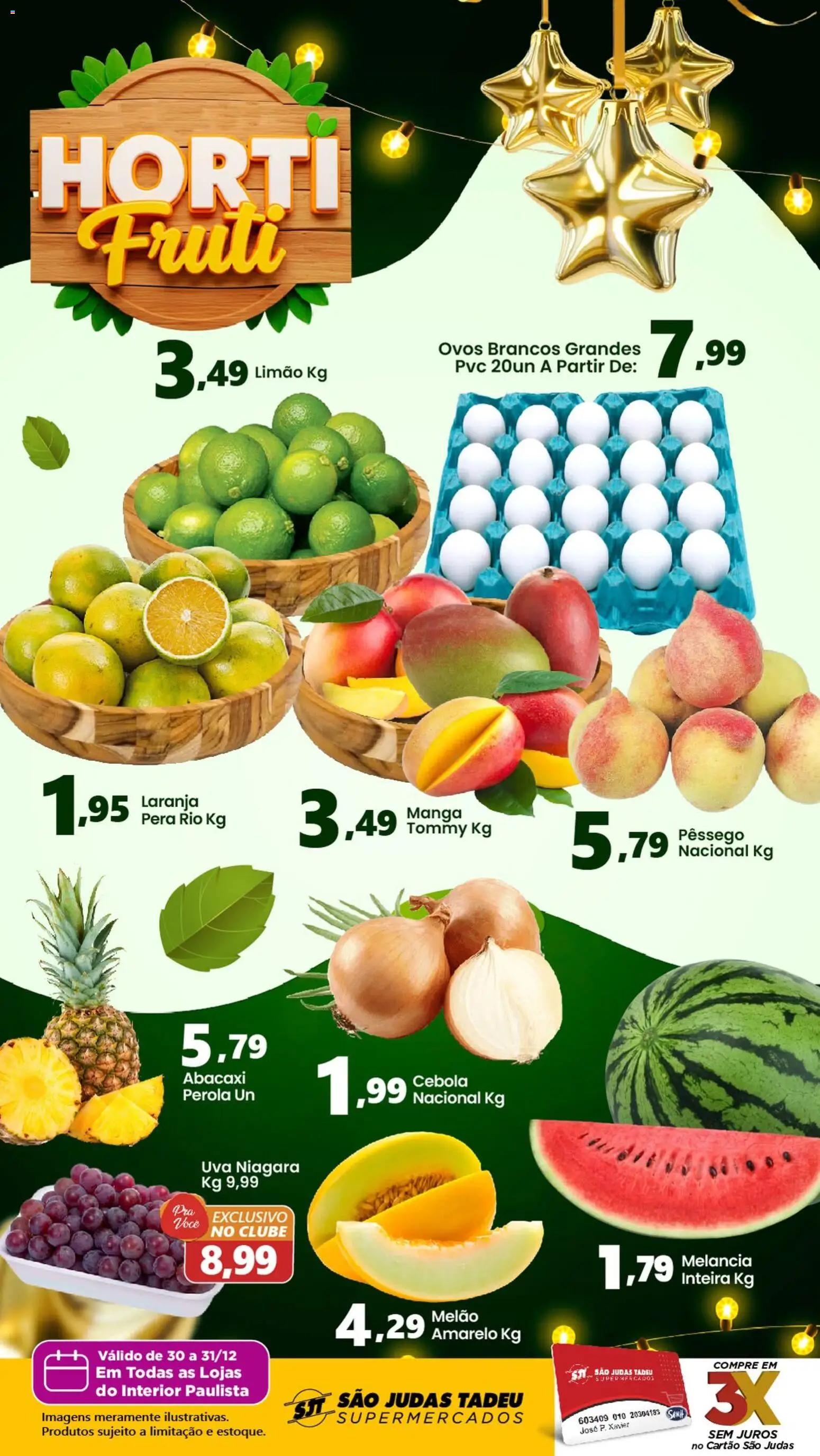 São Judas Tadeu Folheto - válido de 30.12.2025 | Página: 3 | Produtos: Melão, Pêssego, Cebola, Abacaxi