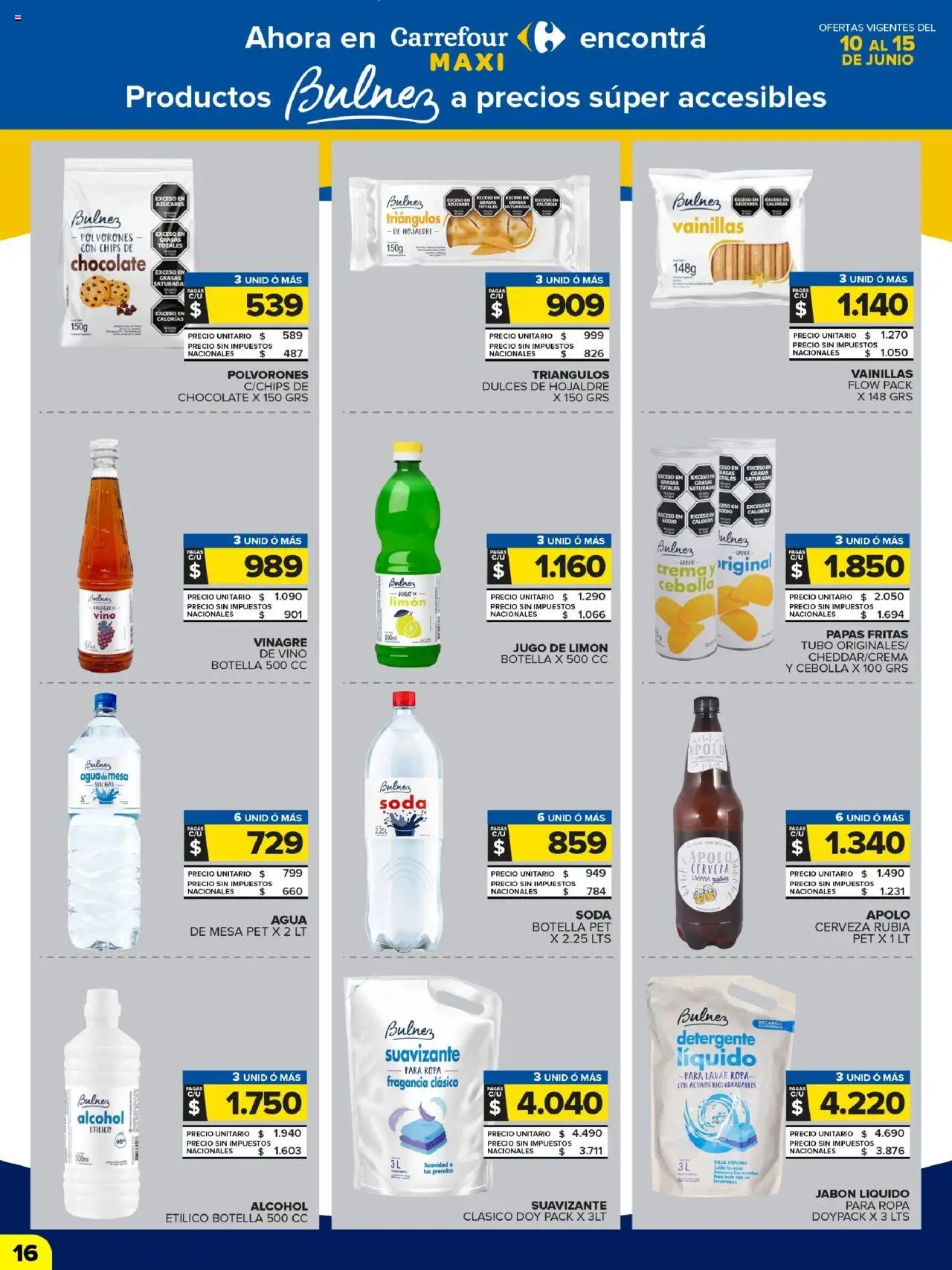 Carrefour Maxi catálogo │ válido desde el 10.06.2025 | Página: 16 | Productos: Fragancia, Vinagre, Detergente, Papas fritas