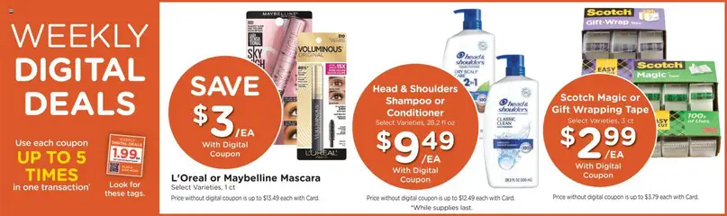 Preview of Kroger weekly ads valid from 10.12.2025 | Page: 3 | Products: Mascara, Shampoo, Conditioner