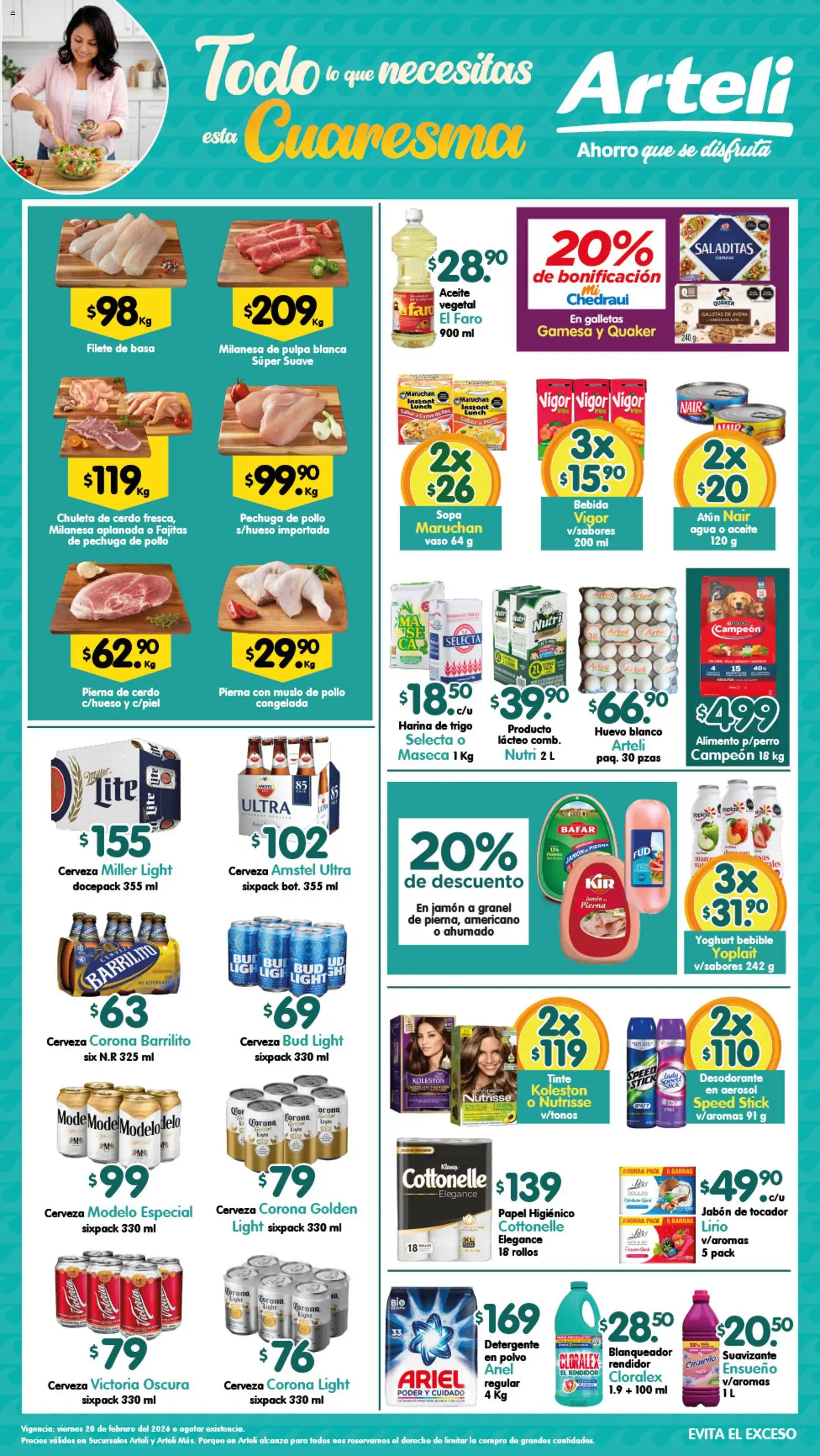 Nuevas ofertas de Arteli válidas en toda la República Mexicana desde el 20.02.2026. ¡Encuentra las mejores ofertas en Arteli folleto! | Página: 1 | Productos: Desodorante, Pollo, Suavizante, Jabón