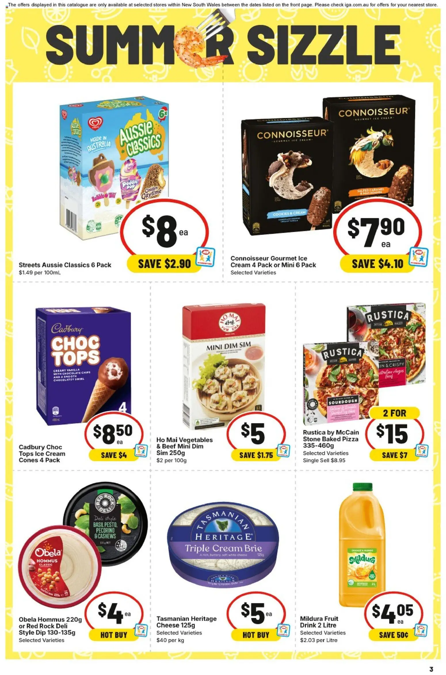 IGA catalogue - valid from 21.01.2026 | Page: 3 | Products: Beef, Chips, Cream, Ice cream