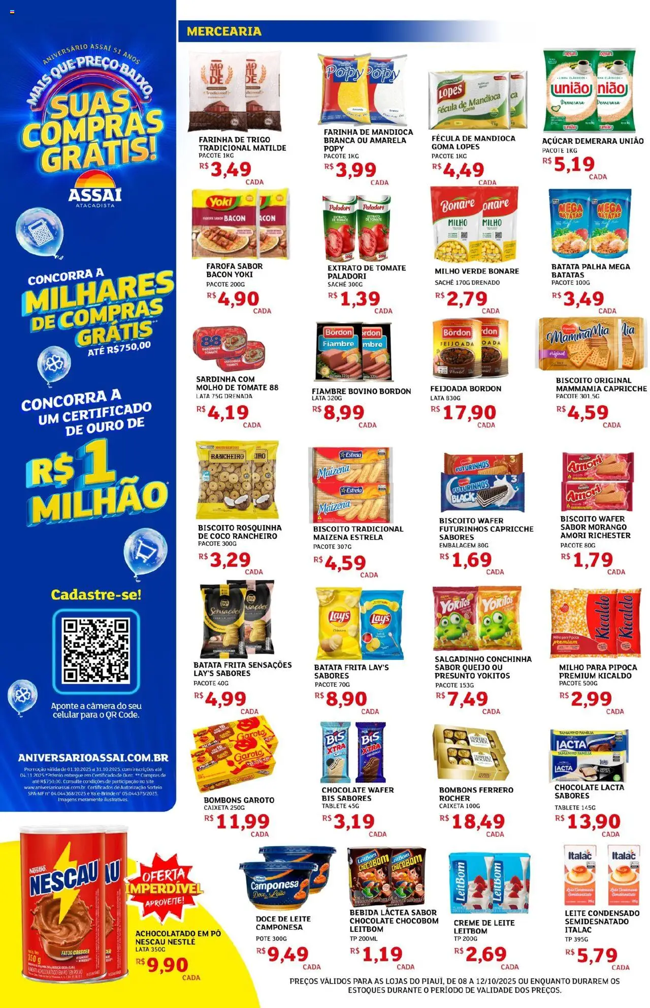 Assaí Atacadista Folheto - válido de 08.10.2025 | Página: 2 | Produtos: Polvo, Bebida, Batata, Pipoca