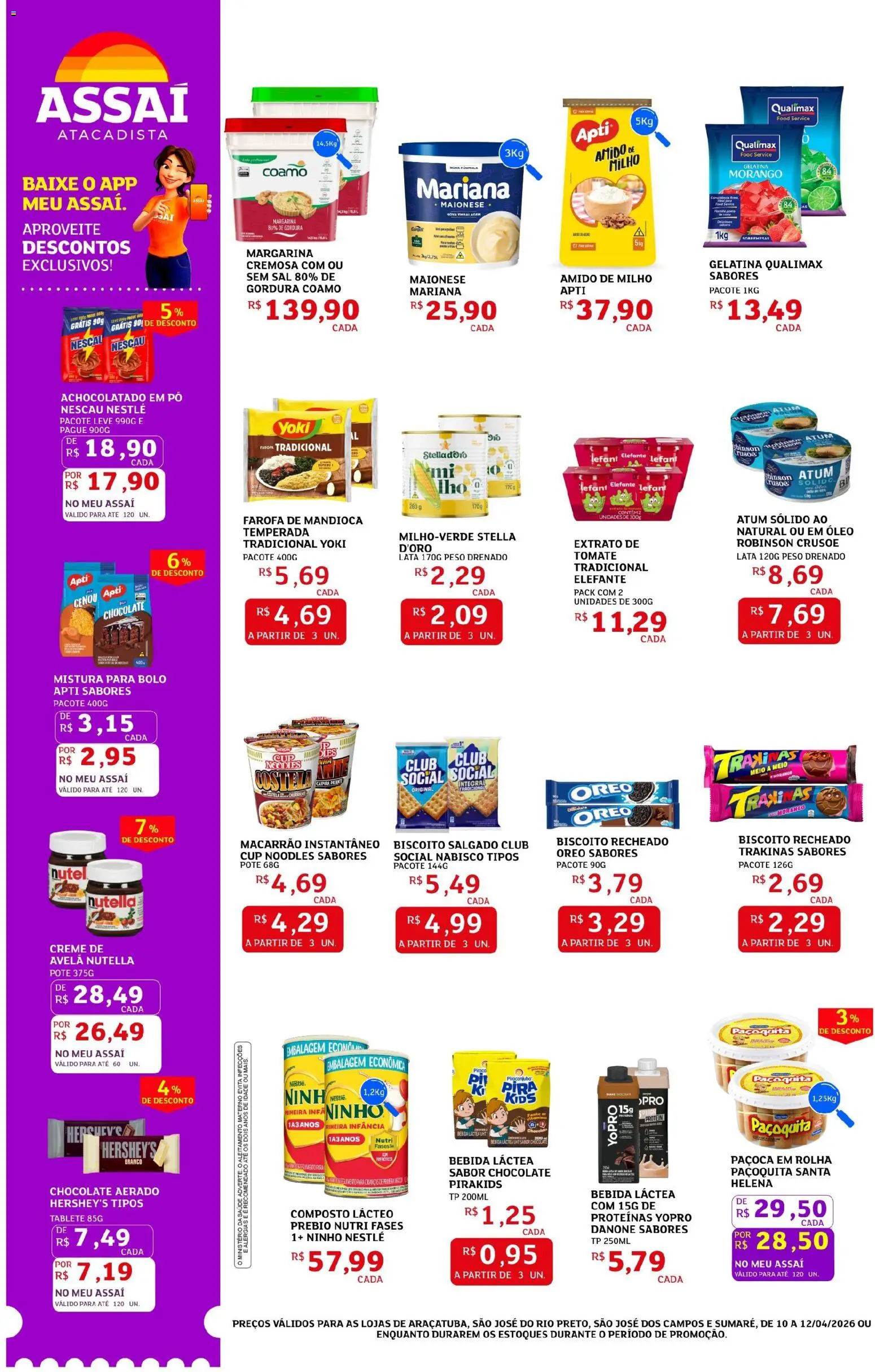 Assaí Atacadista Folheto - válido de 10.04.2026 | Página: 2 | Produtos: Óleo, Sal, Paçoca, Mistura para bolo