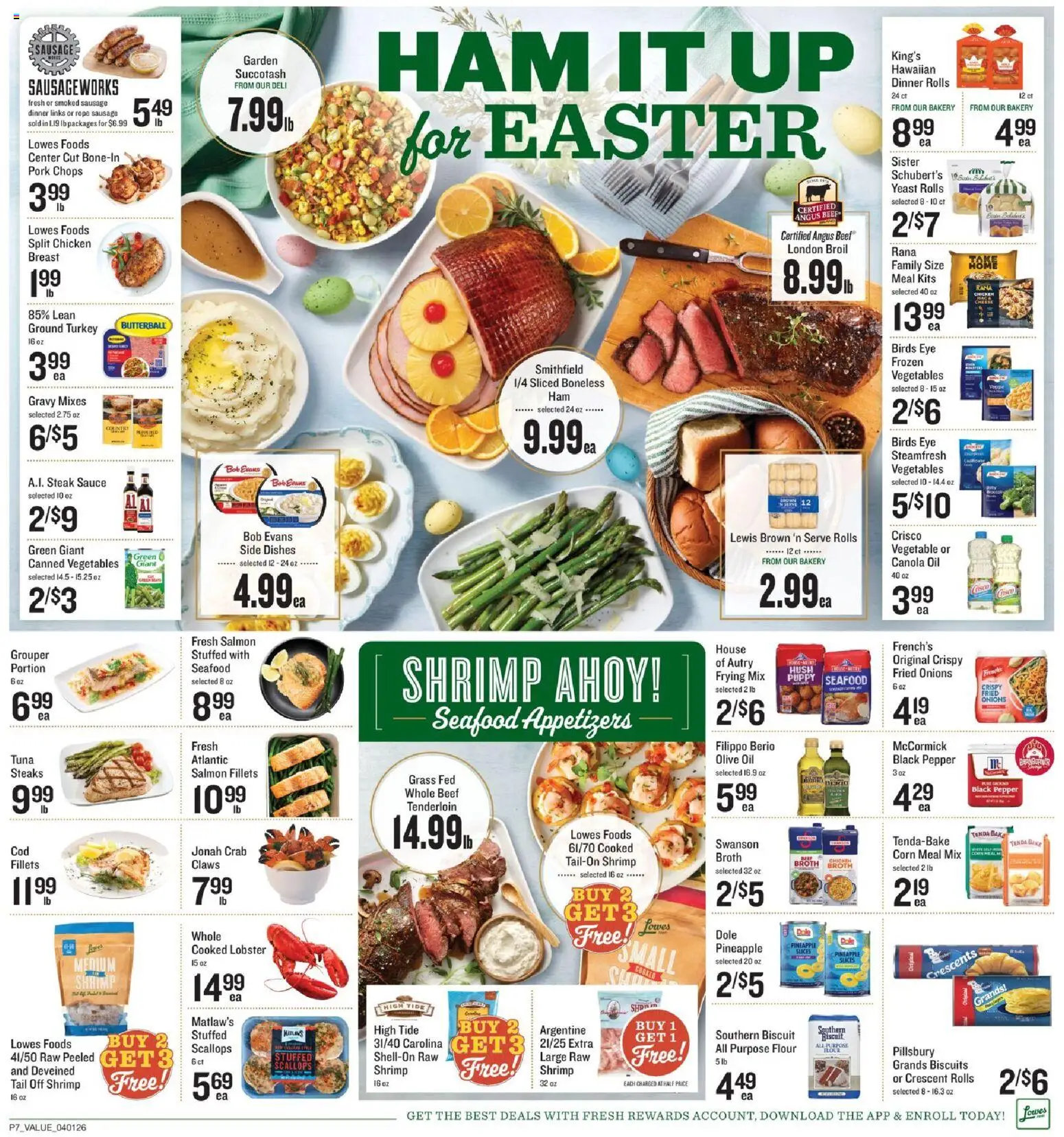 Lowes Foods Weekly Ad - NC - valid from 01.04.2026 | Page: 12 | Products: Vegetables, Sauce, Seafood, Sausage